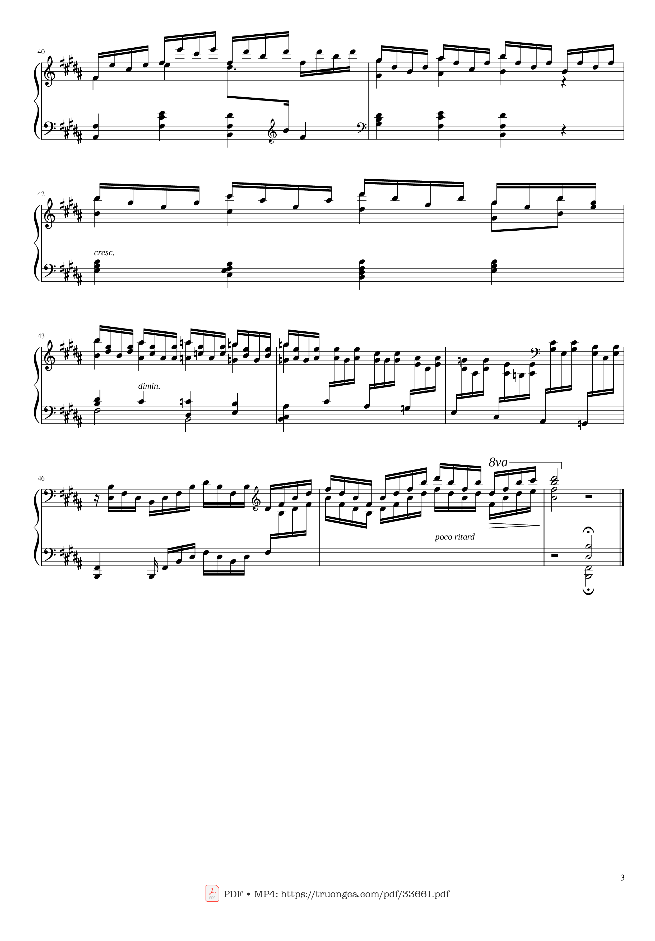 Trang 3 của Sheet nhạc PDF Piano bài hát Adagio from Beethoven Emperor concerto No.5, Op.73 - Ludwig Van Beethoven