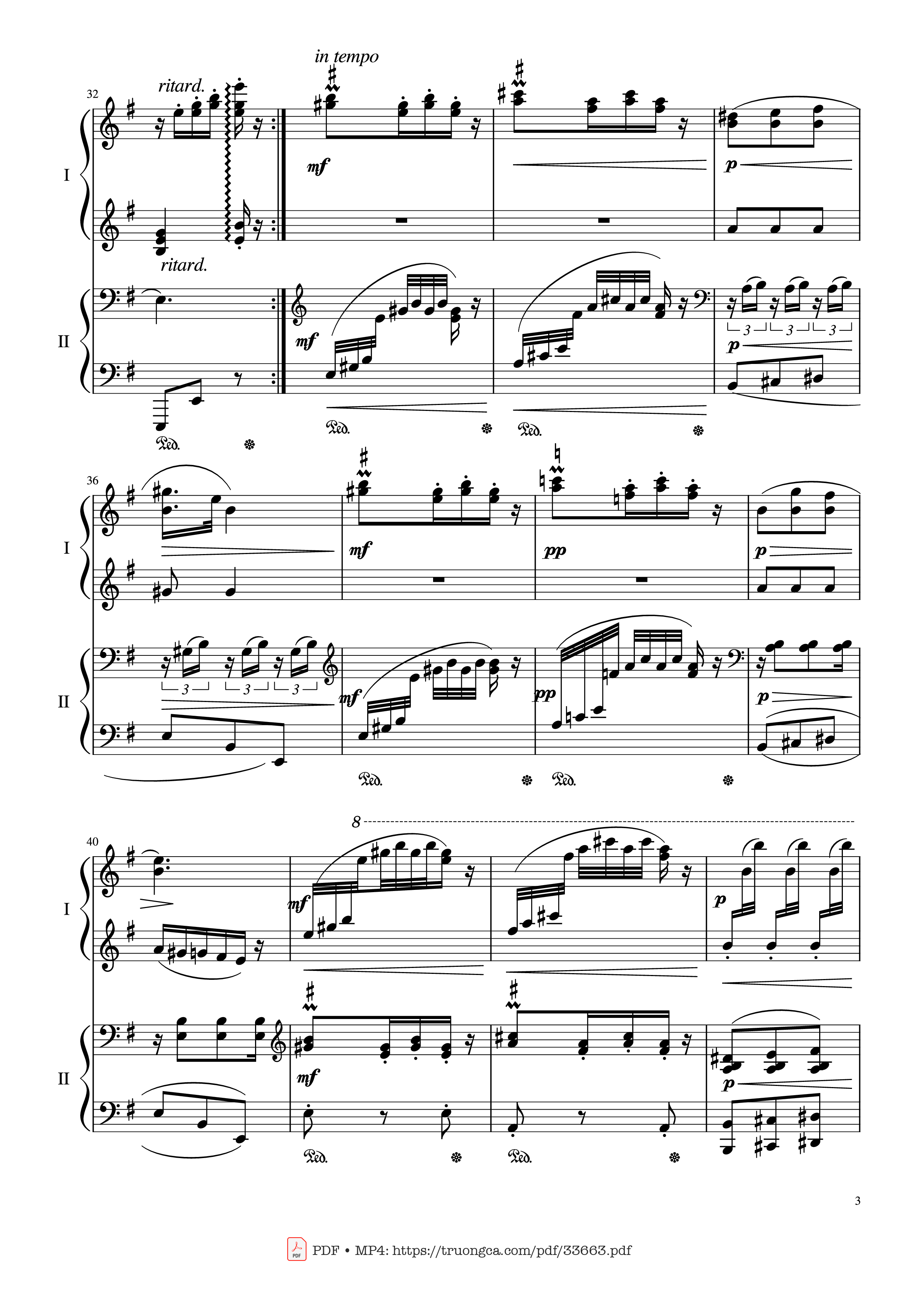 Trang 3 của Sheet nhạc PDF Piano bài hát Slavonic Dances, Op.72 No.2 Piano Four Hand - Antonin Leopold Dvorak