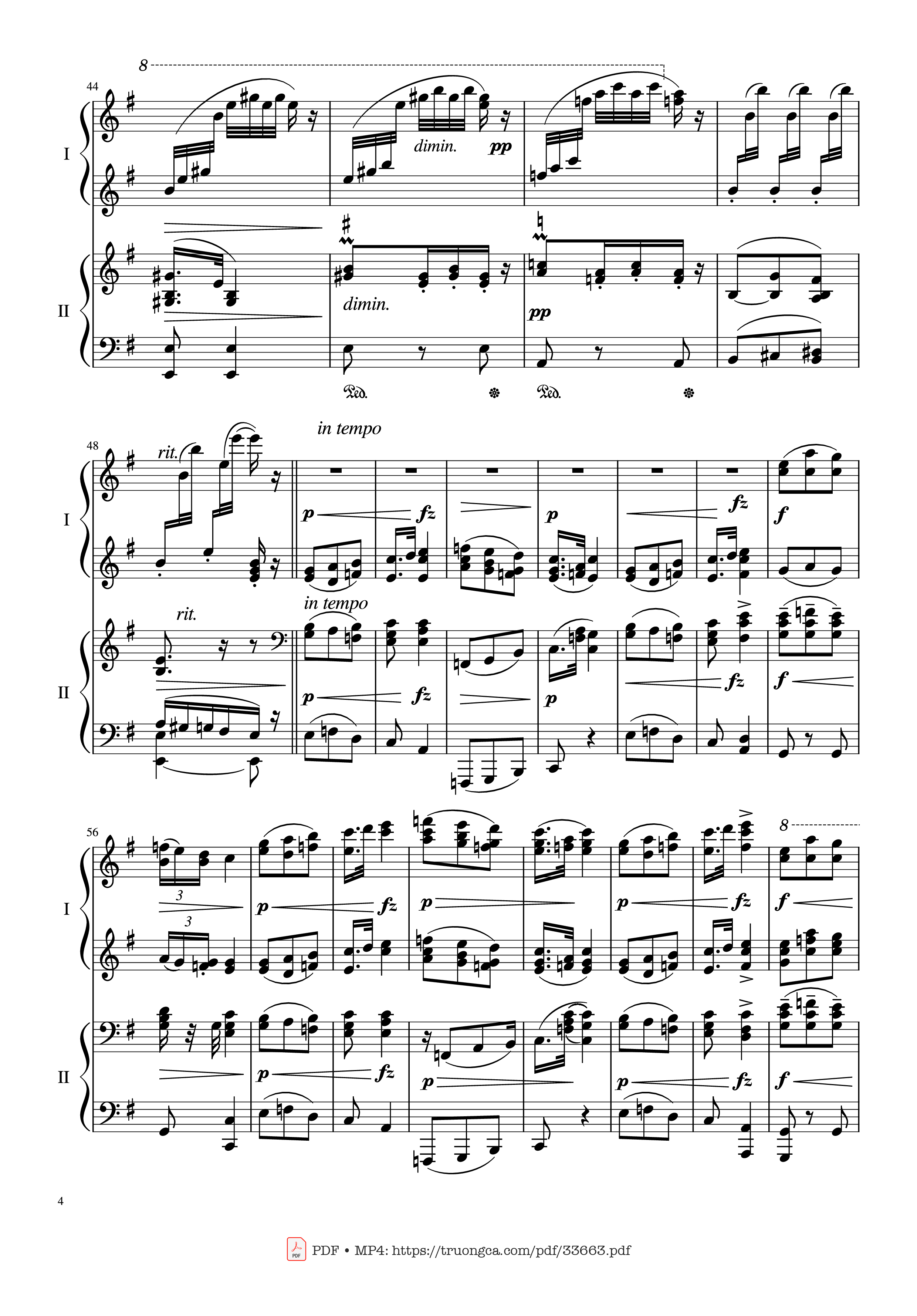 Trang 4 của Sheet nhạc PDF Piano bài hát Slavonic Dances, Op.72 No.2 Piano Four Hand - Antonin Leopold Dvorak