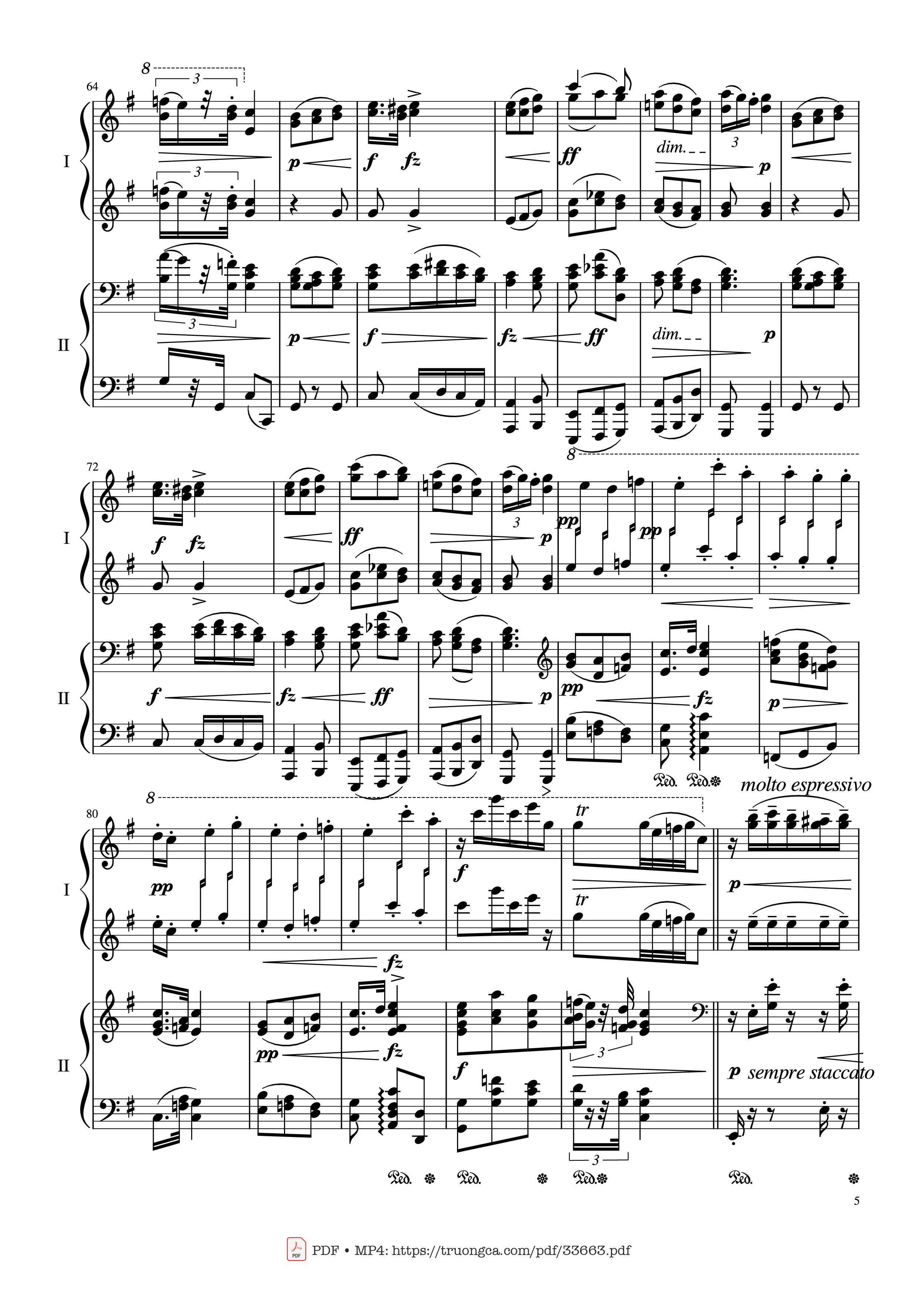 Trang 5 của Sheet nhạc PDF Piano bài hát Slavonic Dances, Op.72 No.2 Piano Four Hand - Antonin Leopold Dvorak