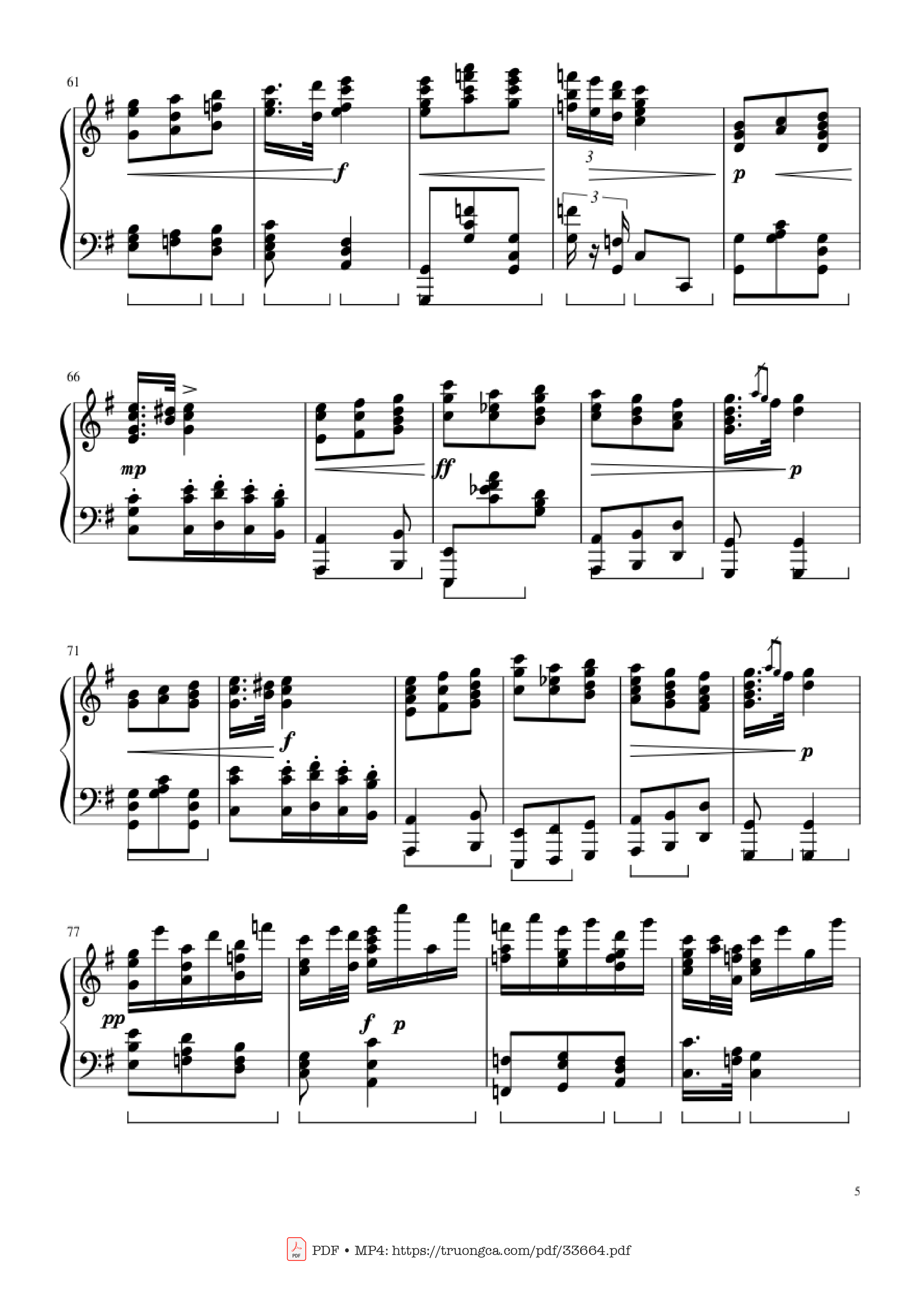 Trang 5 của Sheet nhạc PDF Piano bài hát Slavonic Dances, Op.72 No.2 Piano Solo - Antonin Leopold Dvorak