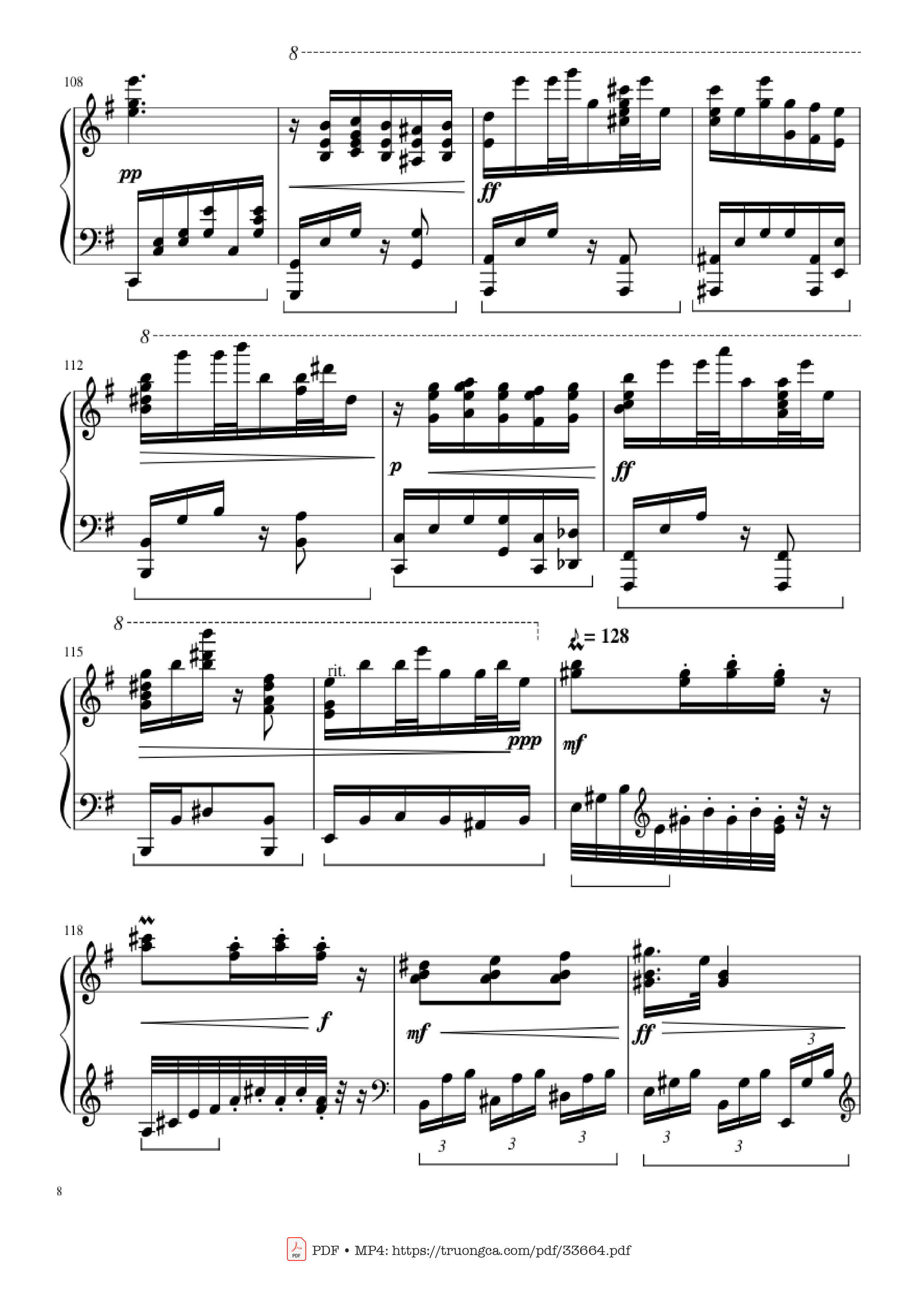 Trang 8 của Sheet nhạc PDF Piano bài hát Slavonic Dances, Op.72 No.2 Piano Solo - Antonin Leopold Dvorak