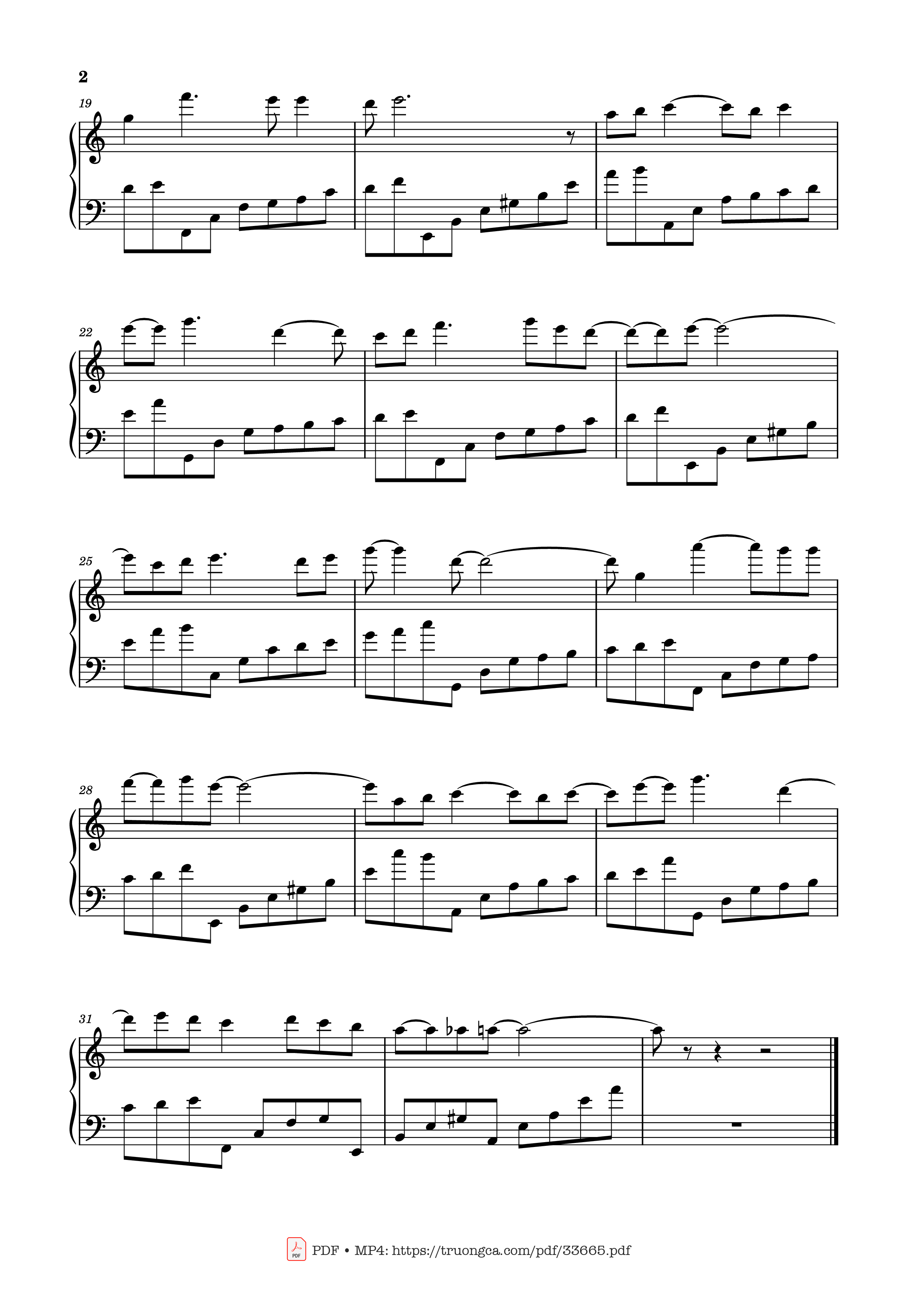 Trang 2 của Sheet nhạc PDF Piano bài hát Anniversary Piano - Ludwig Van Beethoven