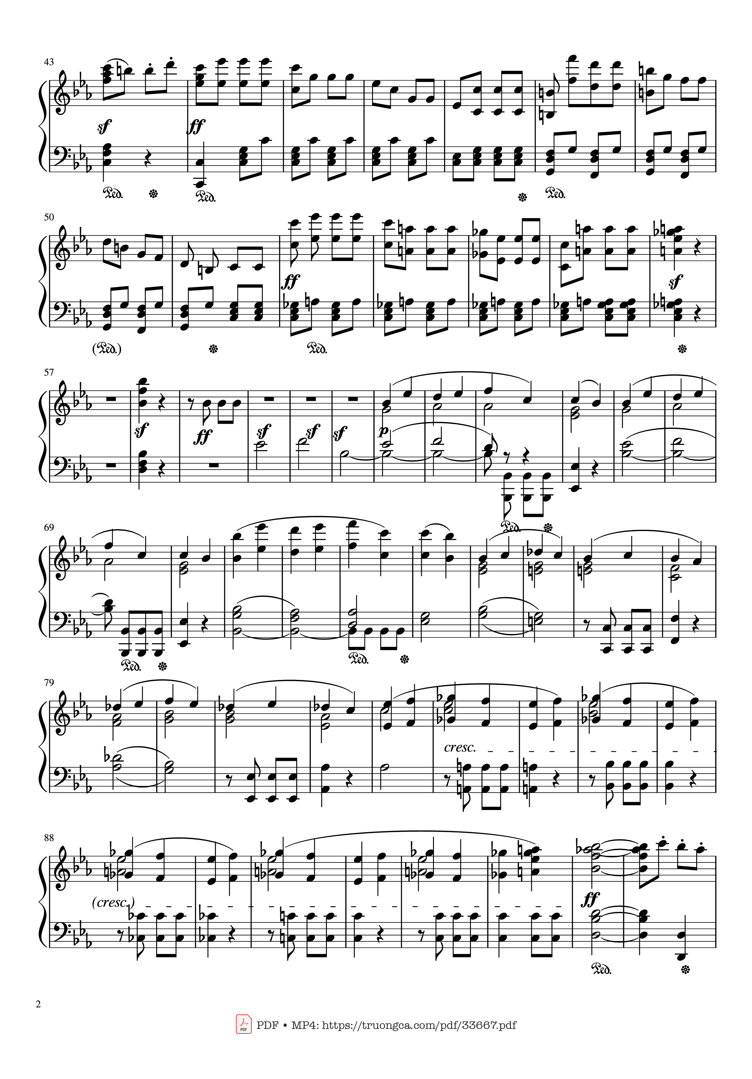 Trang 2 của Sheet nhạc PDF Piano bài hát Beethoven Symphony No. 5 Piano (Advance) - Ludwig van Beethoven