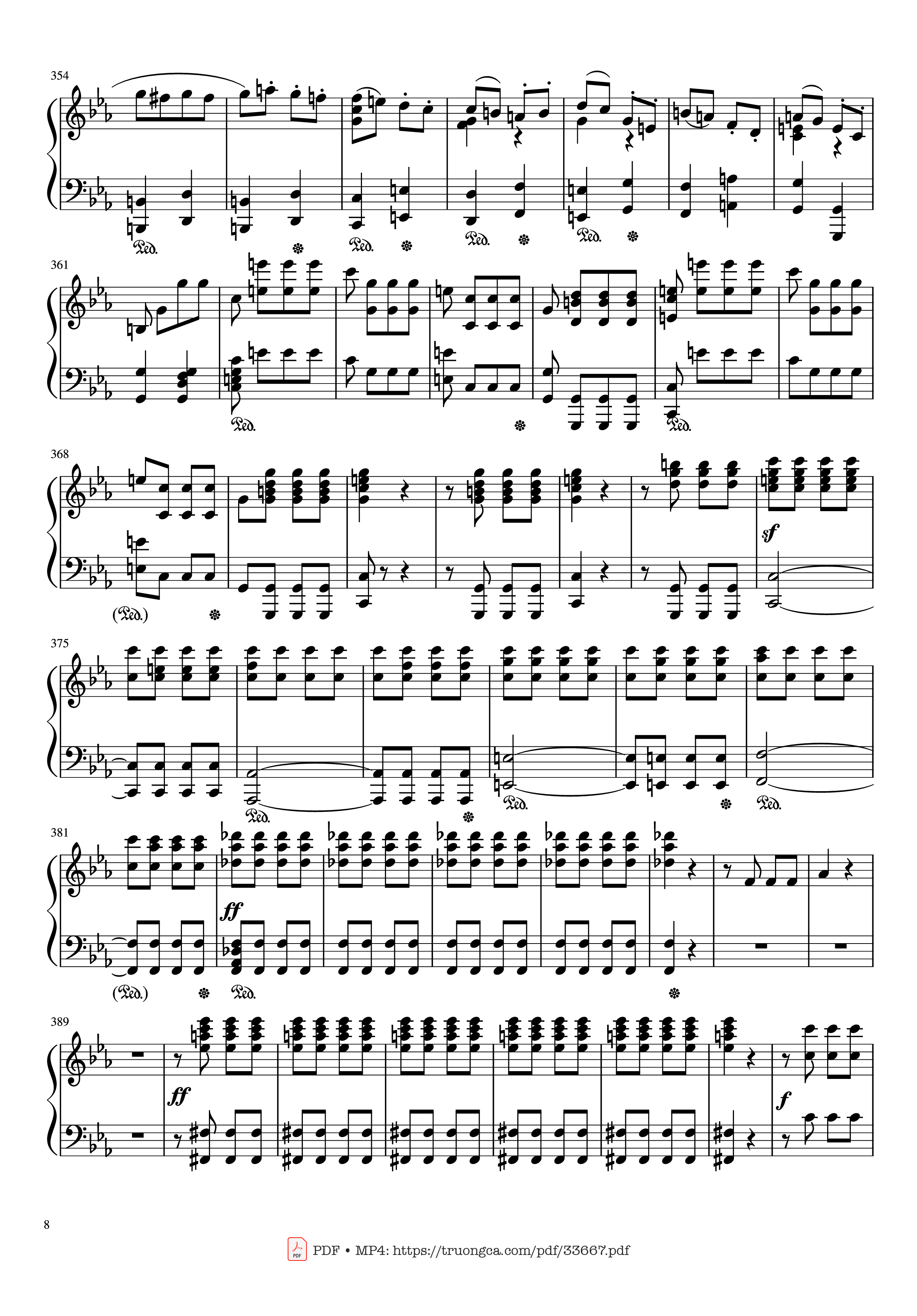 Trang 8 của Sheet nhạc PDF Piano bài hát Beethoven Symphony No. 5 Piano (Advance) - Ludwig van Beethoven