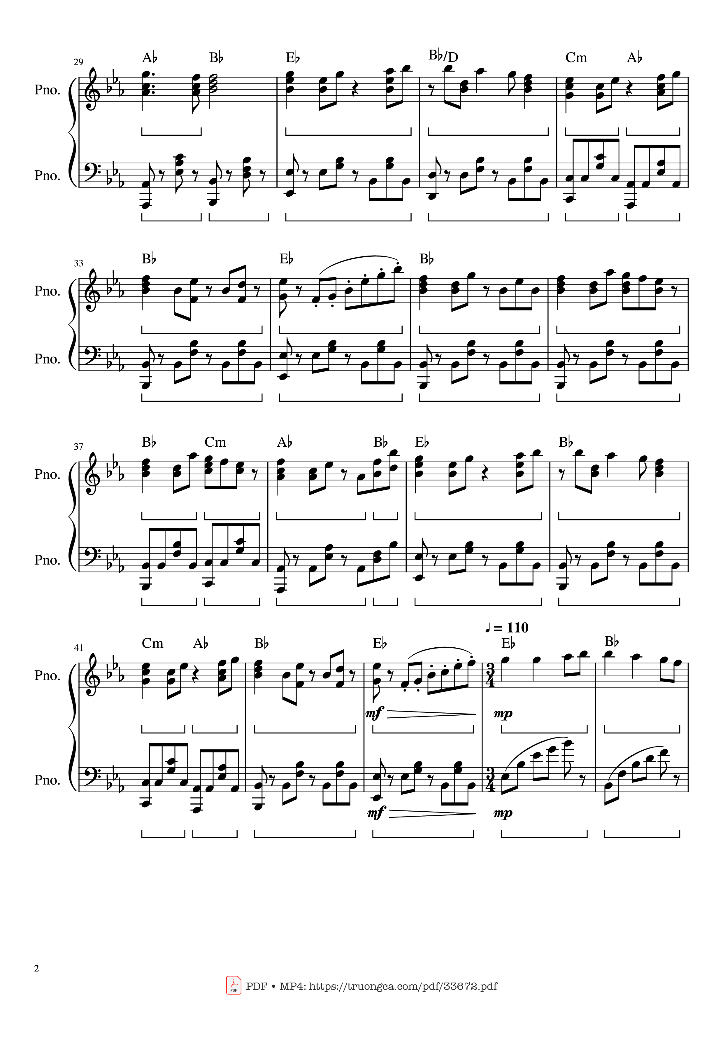 Trang 2 của Sheet nhạc PDF Piano bài hát Beethoven Ode To Joy Piano Arranged - Ludwig Van Beethoven