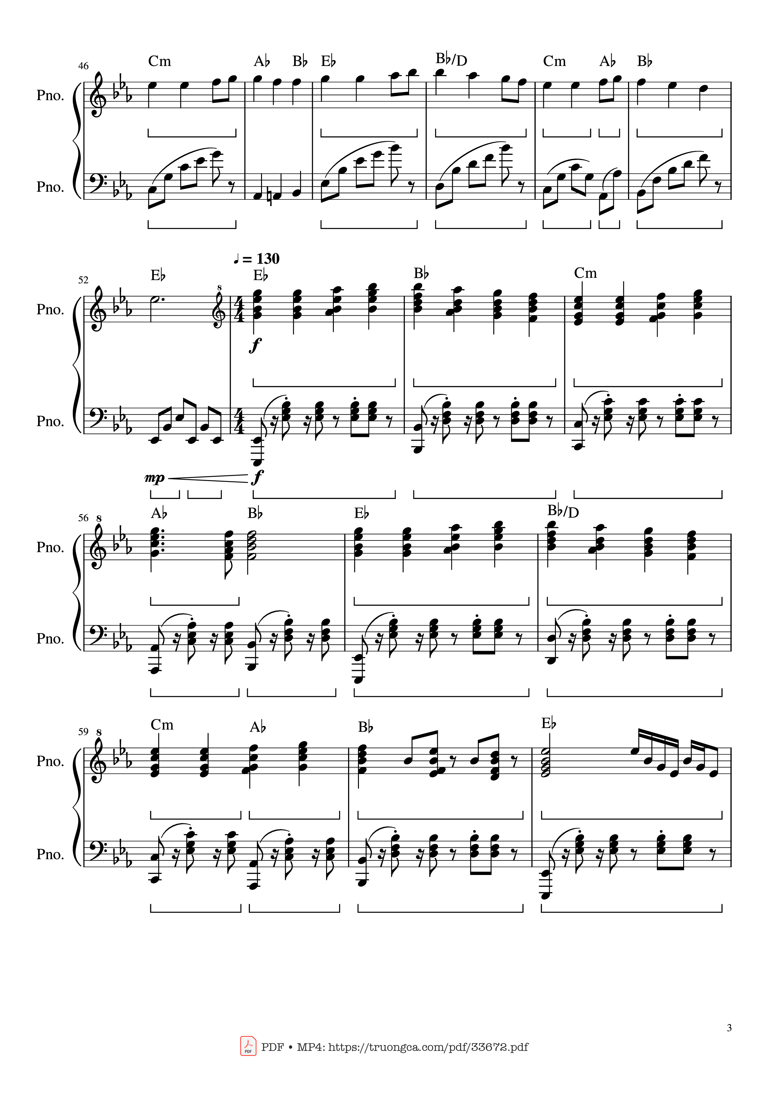Trang 3 của Sheet nhạc PDF Piano bài hát Beethoven Ode To Joy Piano Arranged - Ludwig Van Beethoven