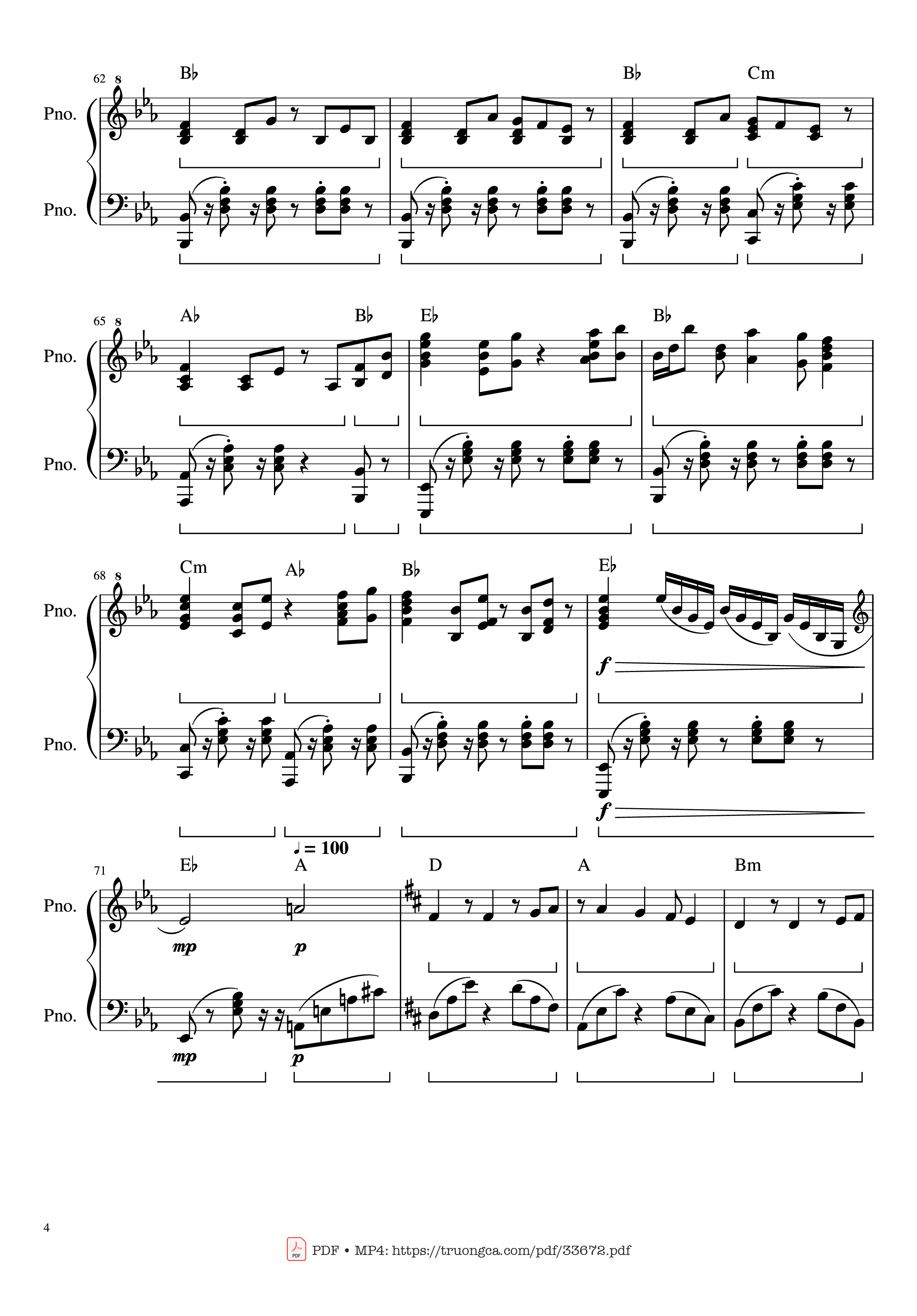 Trang 4 của Sheet nhạc PDF Piano bài hát Beethoven Ode To Joy Piano Arranged - Ludwig Van Beethoven