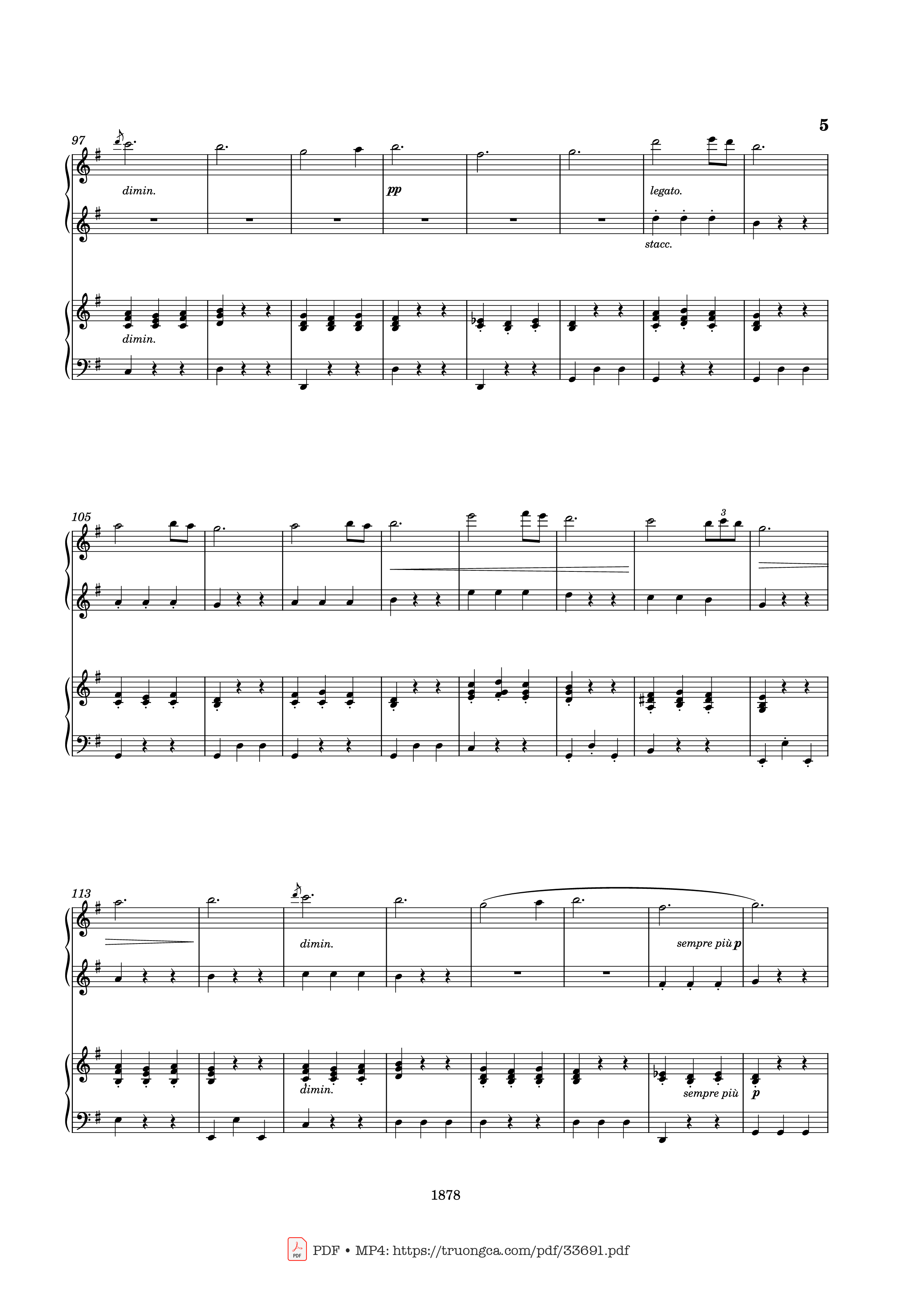 Trang 5 của Sheet nhạc PDF Piano bài hát Slavonic Dances Op. 46 No. 8 Piano Four Hands - Antonin Leopold Dvorak