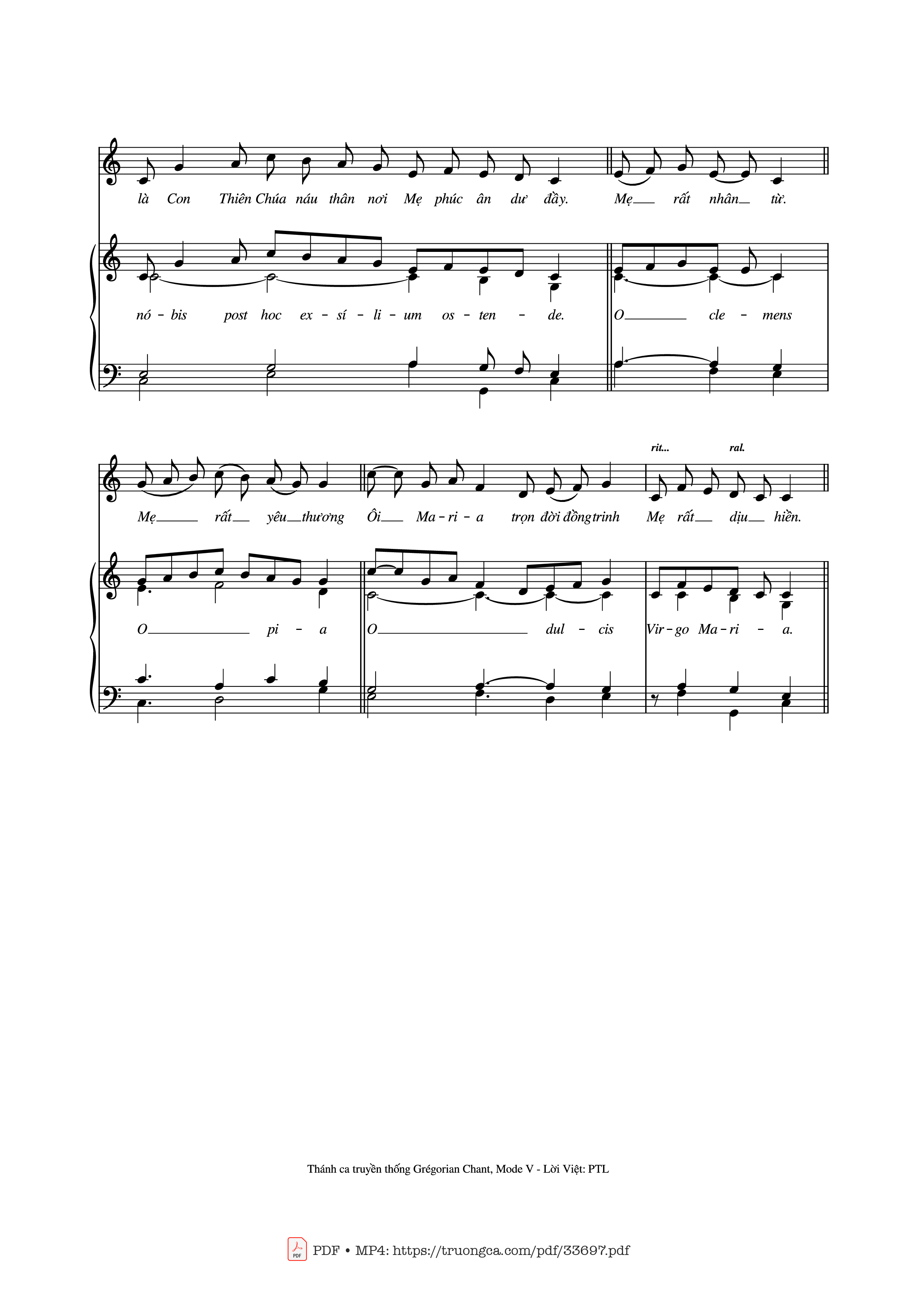 Trang 3 của Sheet nhạc PDF bài hát Kinh Lạy Nữ Vương (Salve Regina) - Gregorian Chant, Mode V
