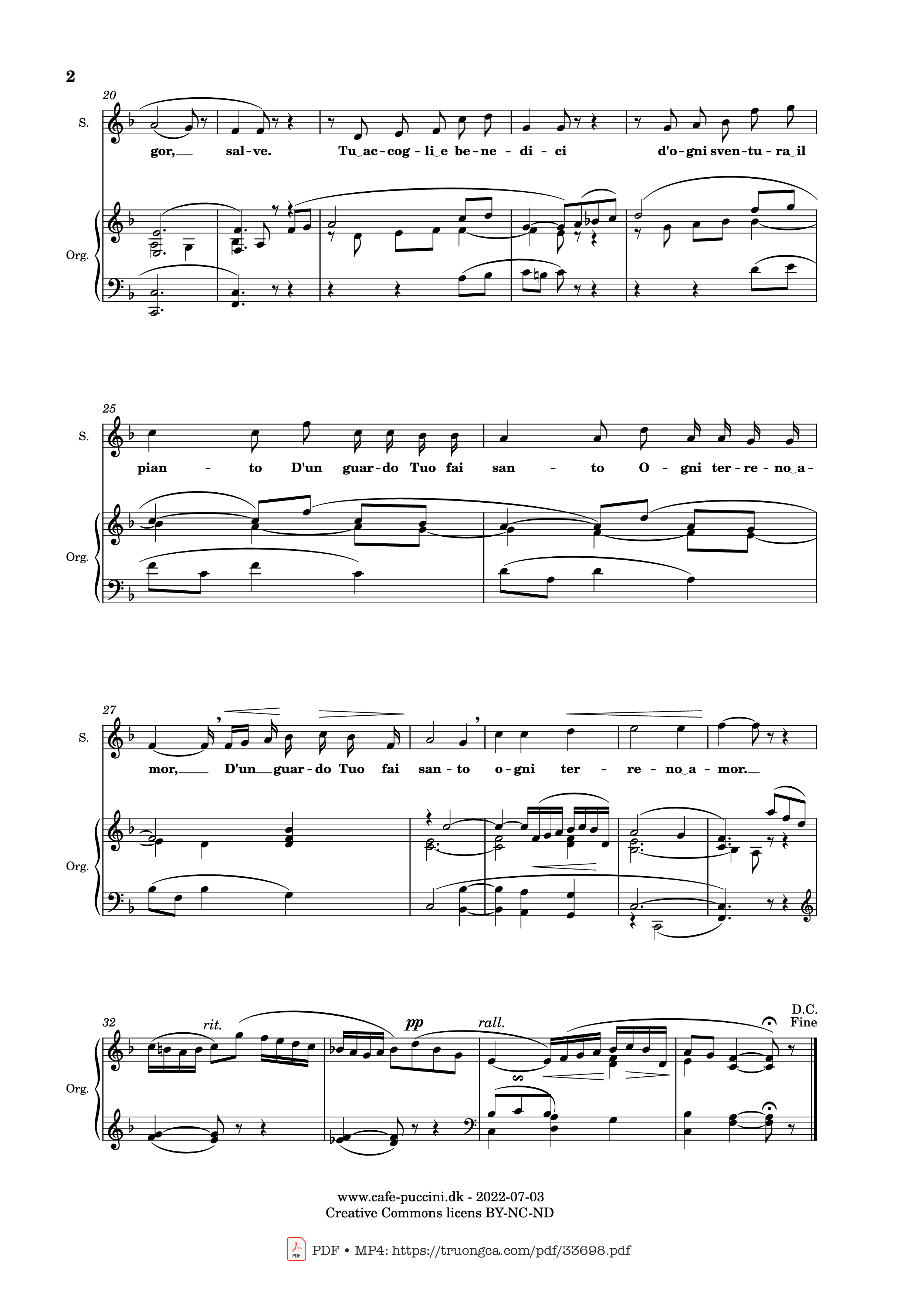 Trang 2 của Sheet nhạc PDF bài hát Salve Regina - Giacomo Puccini