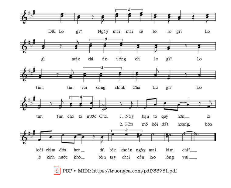 Trang 2 của Sheet nhạc PDF bài hát Lo Gì - Nguyễn Đức Dũng