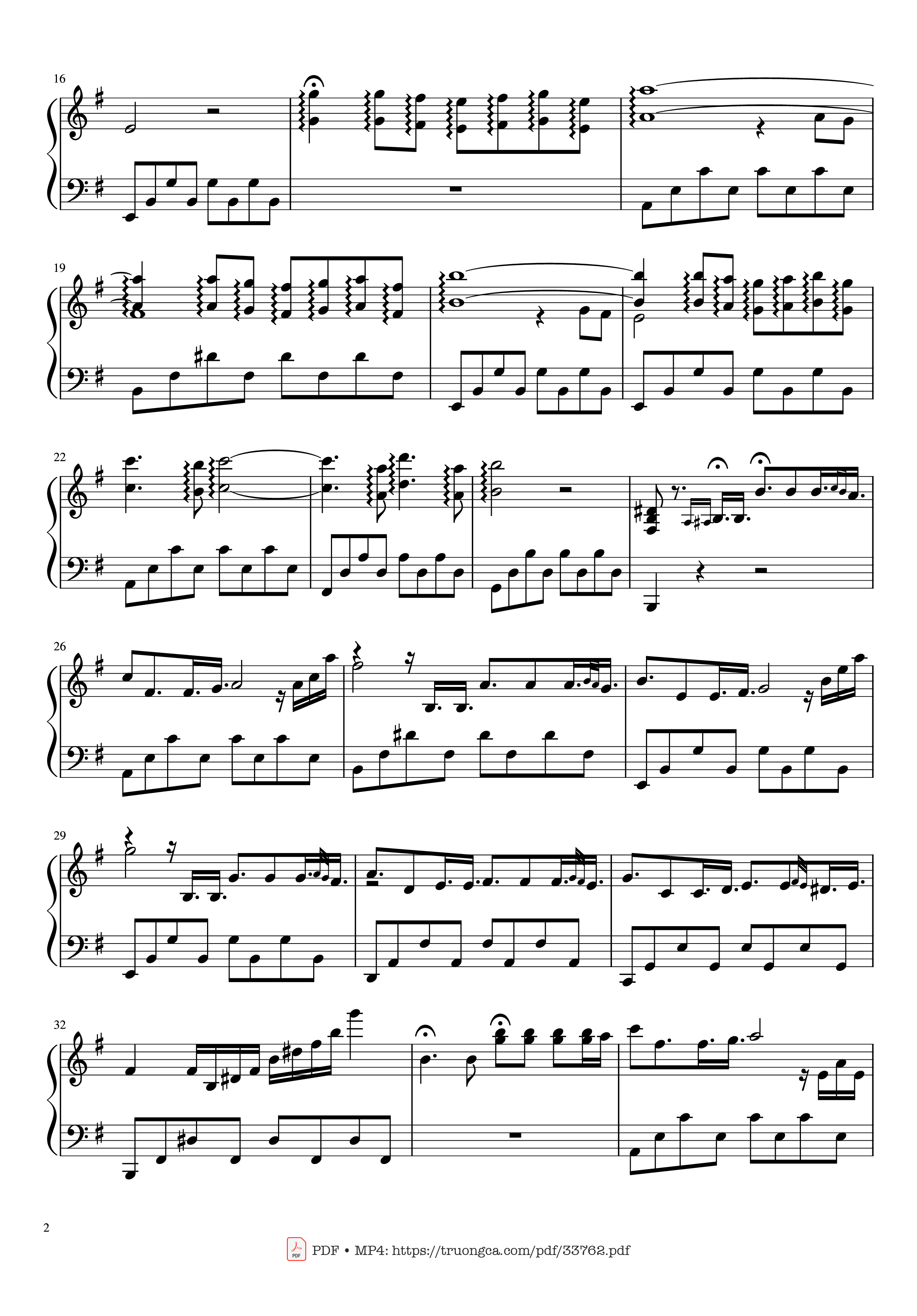 Trang 2 của Sheet nhạc PDF Piano bài hát Historia de un amor Piano - Giovanni Marradi