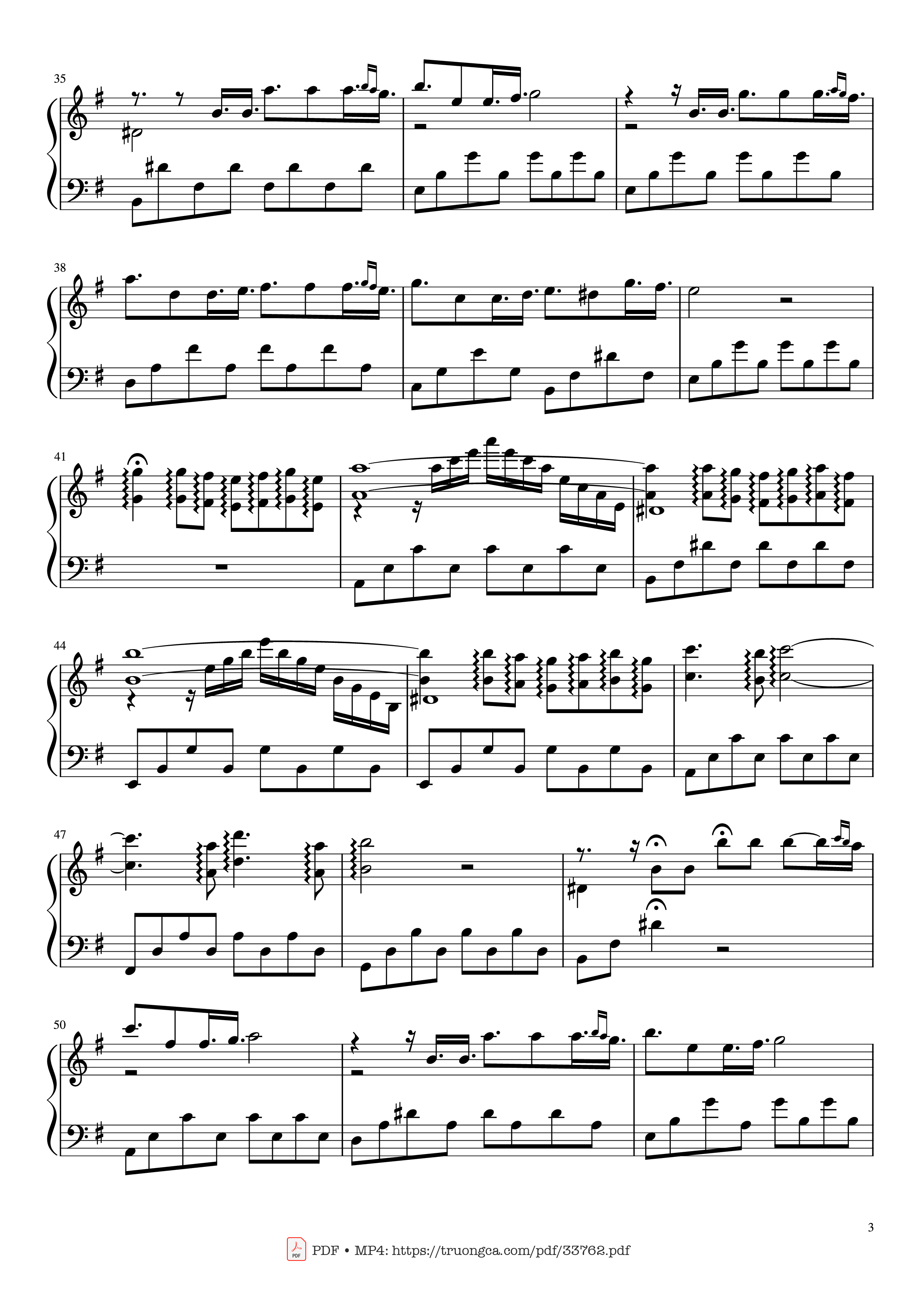 Trang 3 của Sheet nhạc PDF Piano bài hát Historia de un amor Piano - Giovanni Marradi