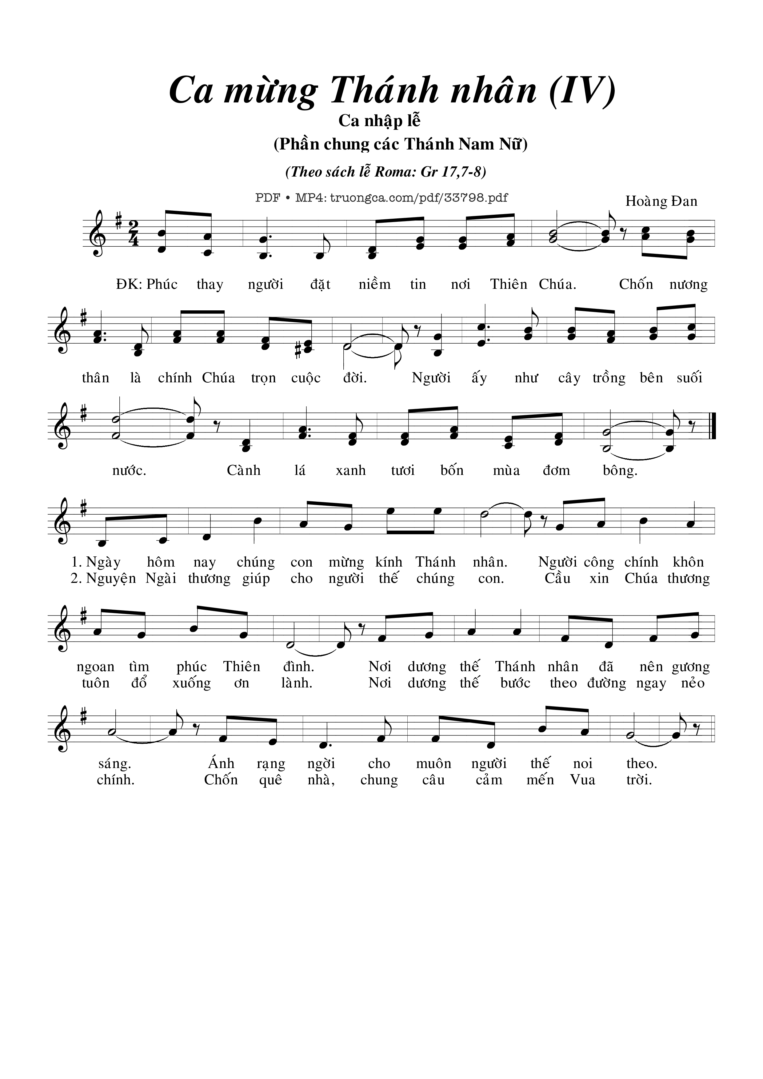 Sheet nhạc PDF bài Ca Mừng Thánh Nhân (4)