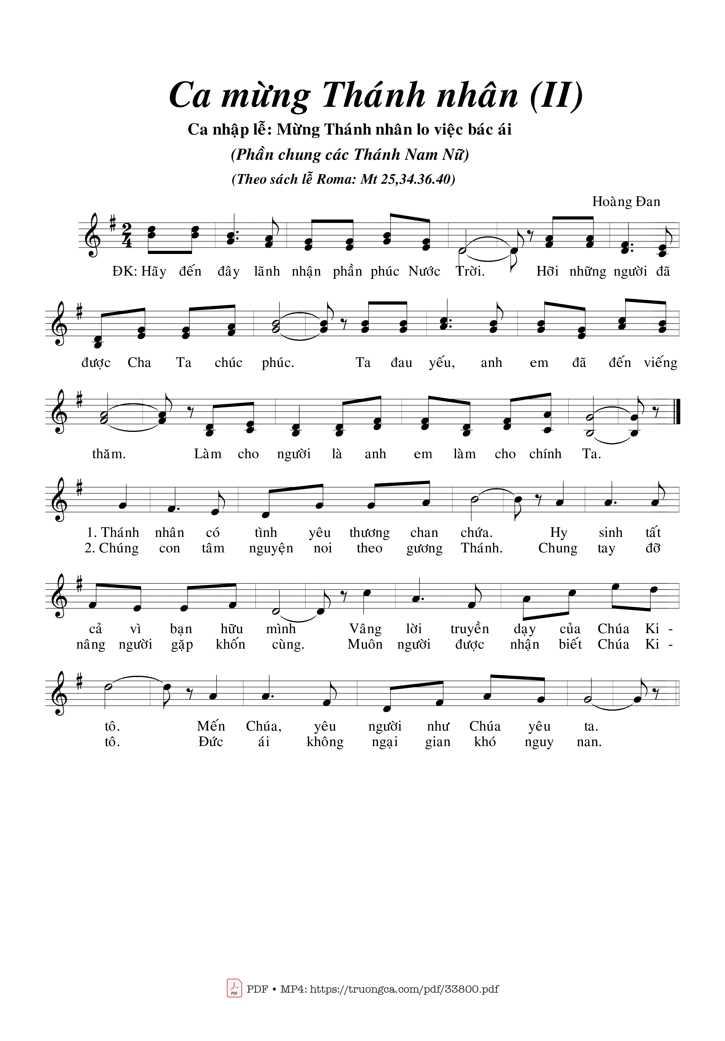 Sheet nhạc PDF bài Ca Mừng Thánh Nhân (2)