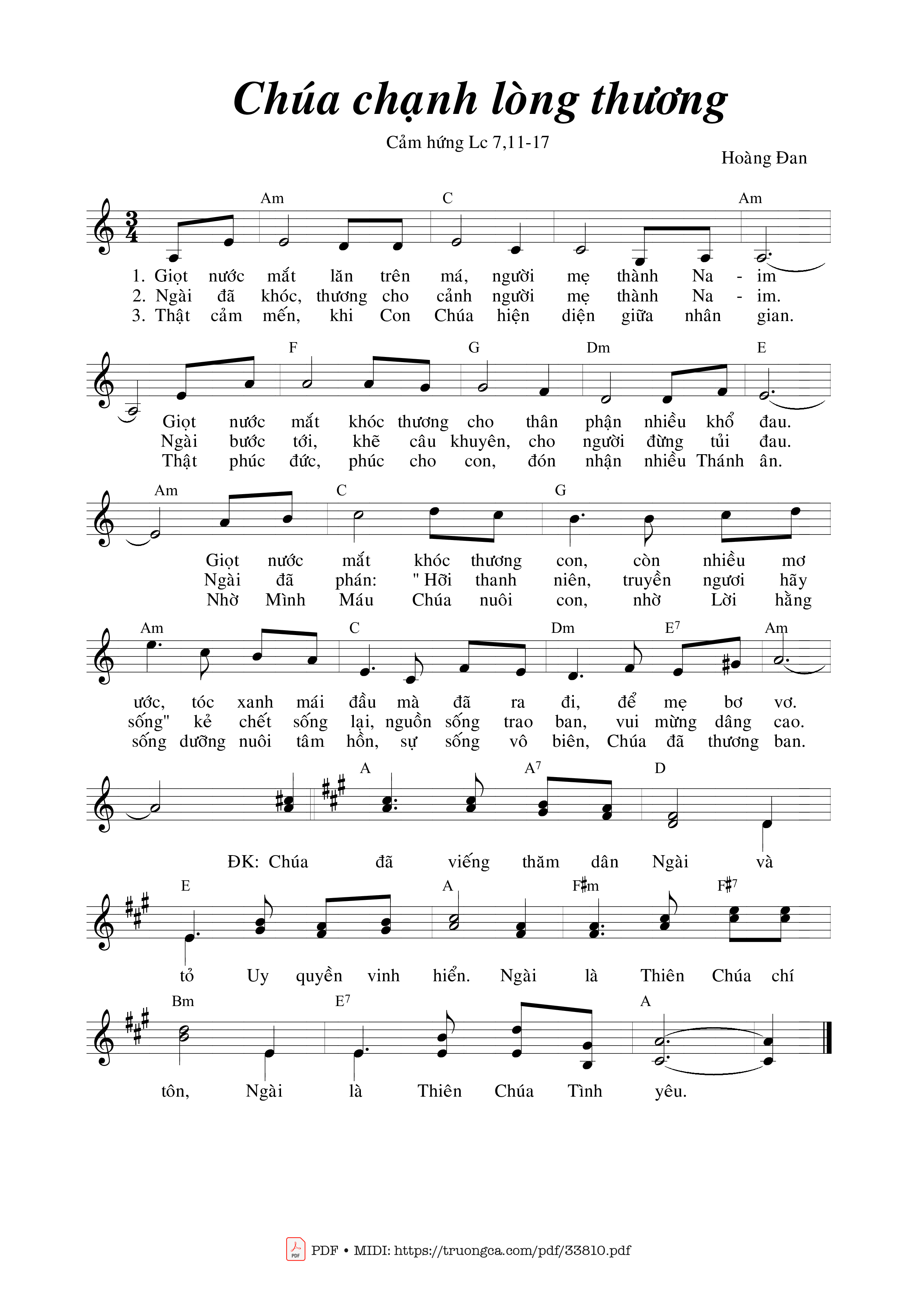 Sheet nhạc PDF bài Chúa Chạnh Lòng Thương