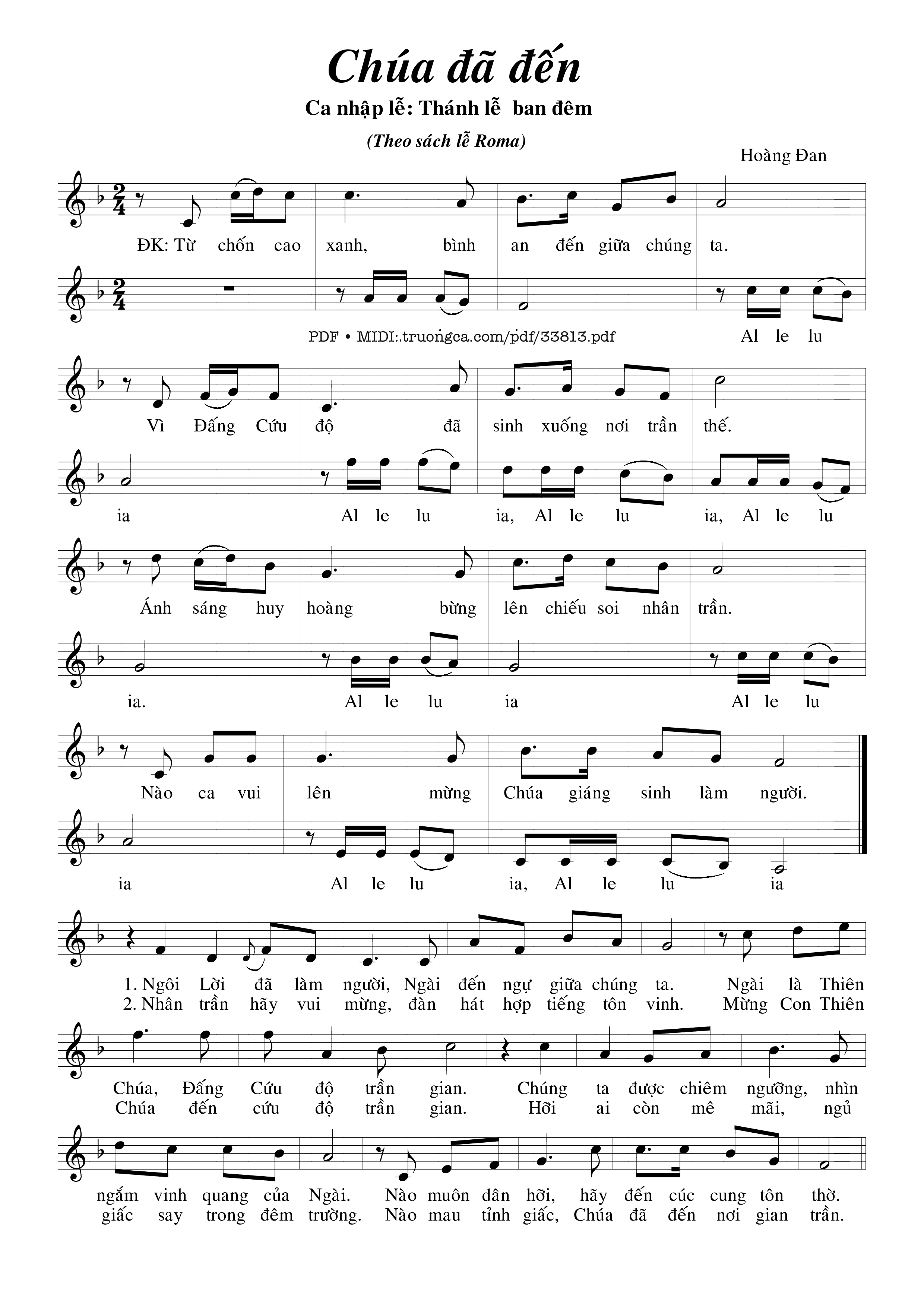 Sheet nhạc PDF bài Chúa Đã Đến