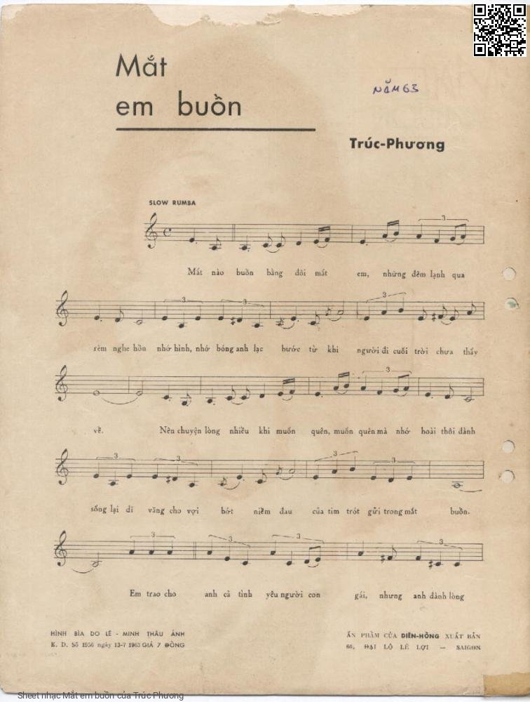 Trang 2 của Sheet nhạc PDF bài hát Mắt em buồn - Trúc Phương, 1. Mắt nào  buồn bằng đôi mắt  em. Những  đêm lạnh qua  rèm nghe  hồn Nhớ hình, nhớ bóng anh lạc bước