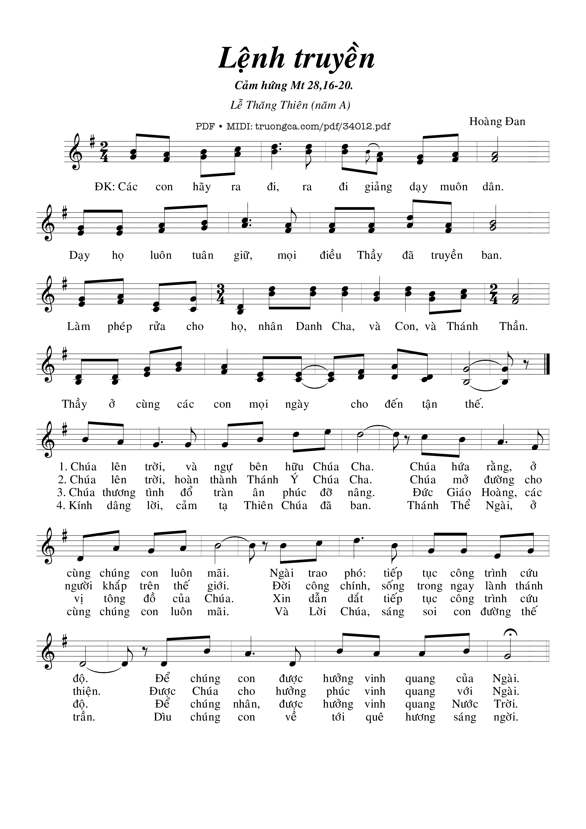 Sheet nhạc PDF bài Lệnh Truyền