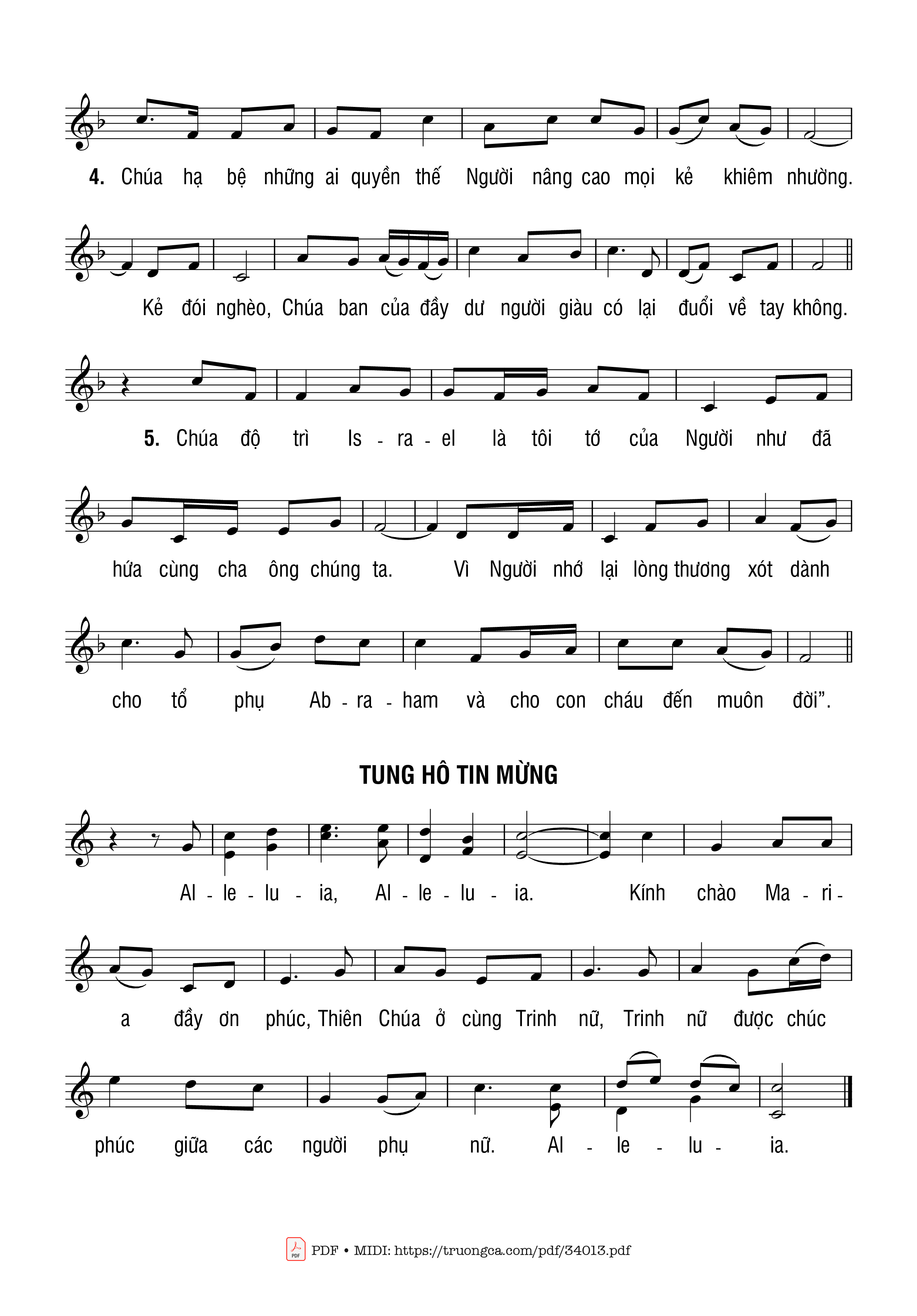 Trang 2 của Sheet nhạc PDF bài hát Lễ Đức Mẹ Mân Côi - Huy Hoàng