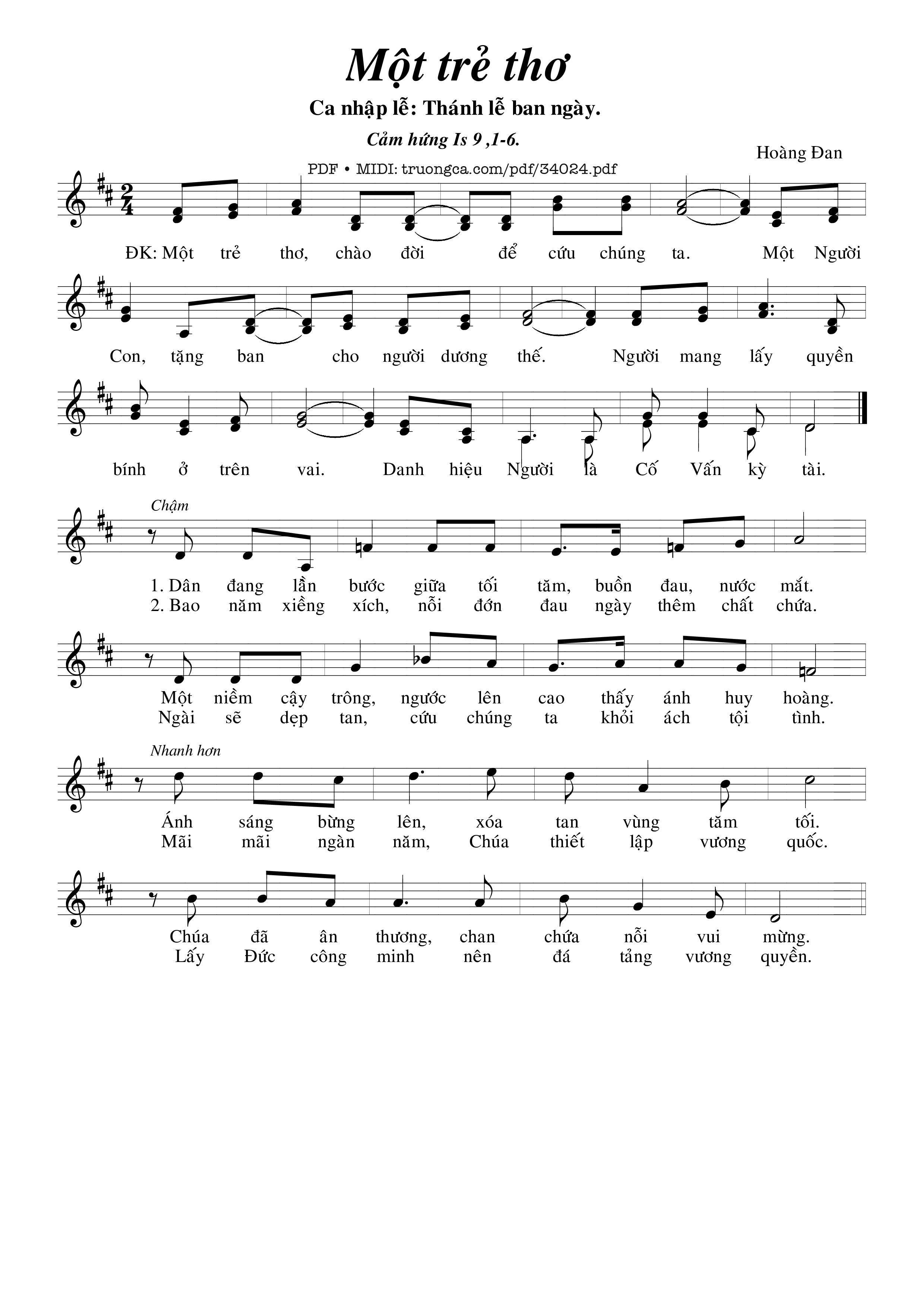 Một Trẻ Thơ - Hoàng Đan