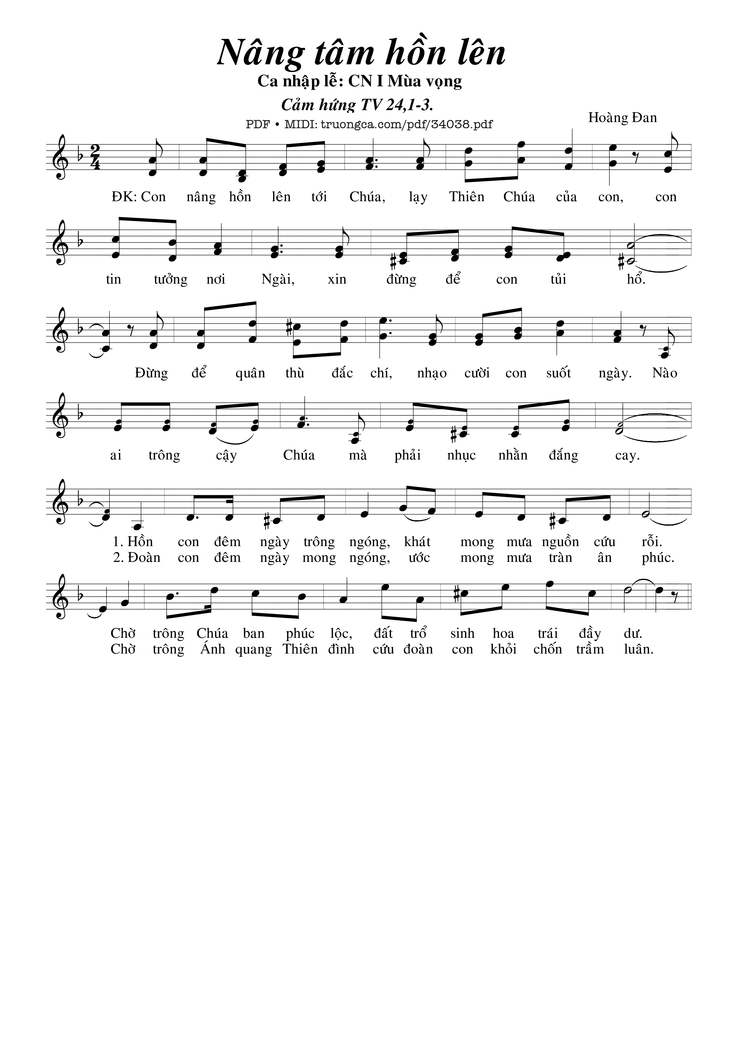 Sheet nhạc PDF bài Nâng Tâm Hồn Lên