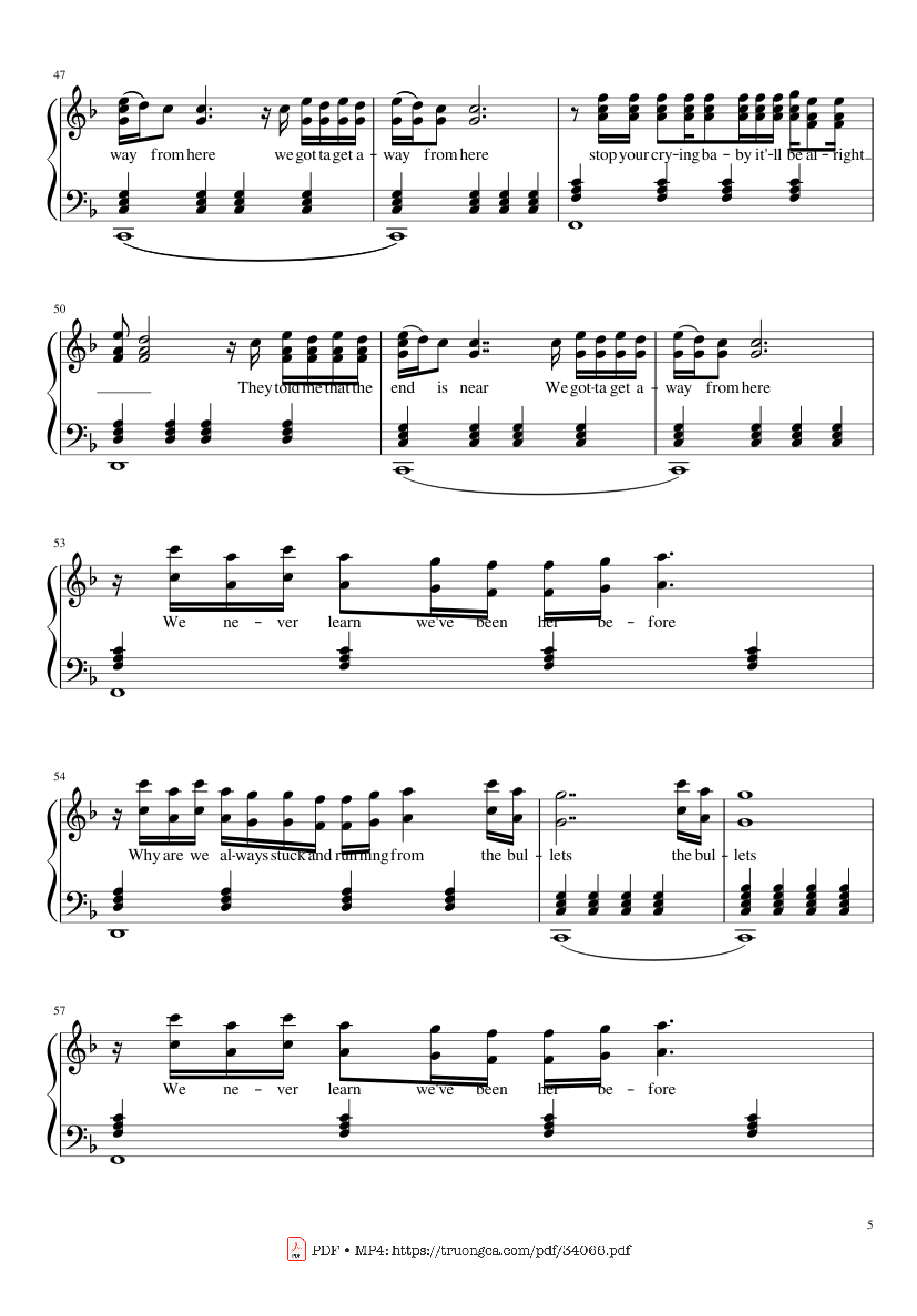 Trang 5 của Sheet nhạc PDF Piano bài hát Sign Of The Times Piano - Harry Styles