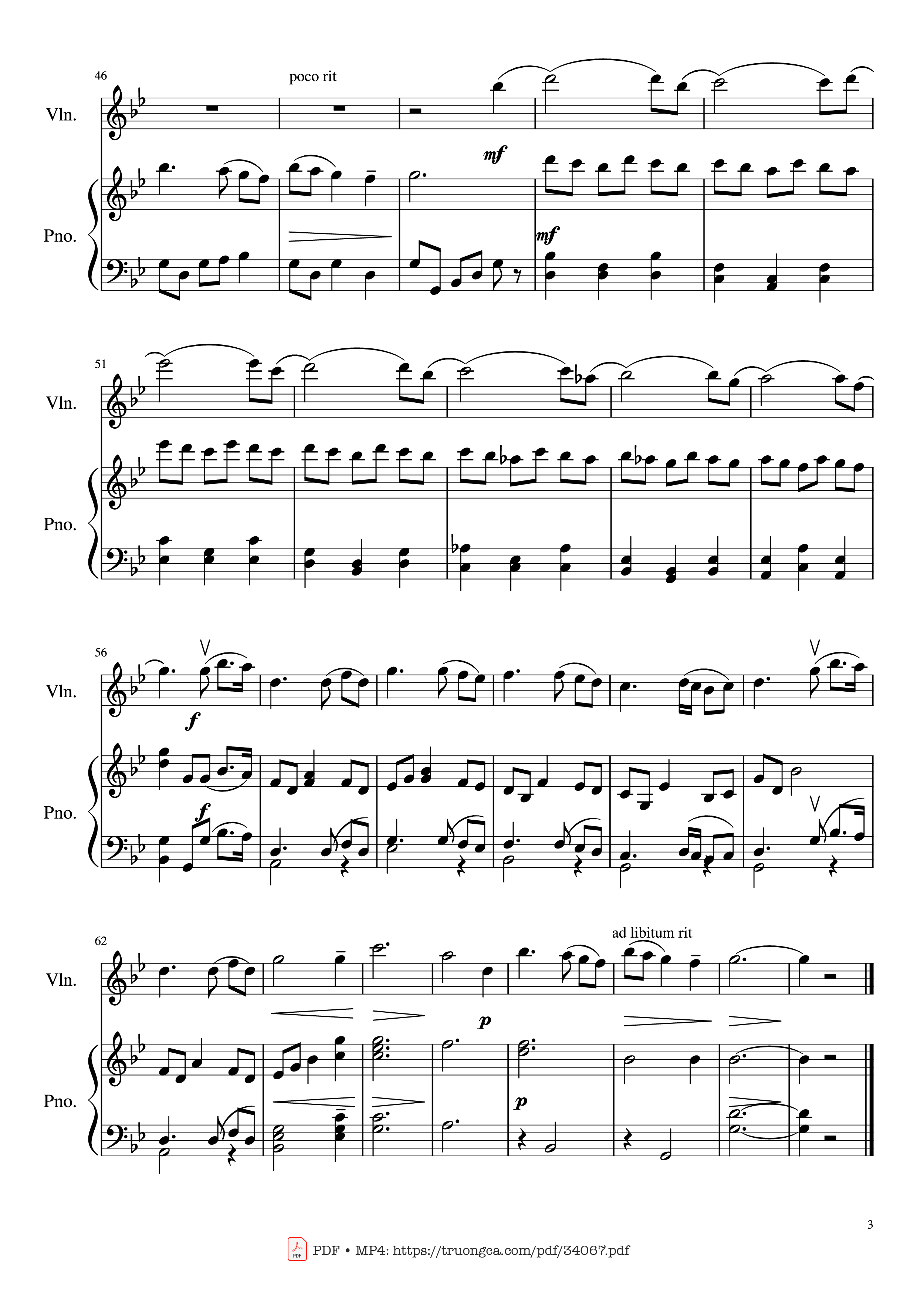 Trang 3 của Sheet nhạc PDF Piano bài hát A Time For Us Piano & Violin - Andy Williams
