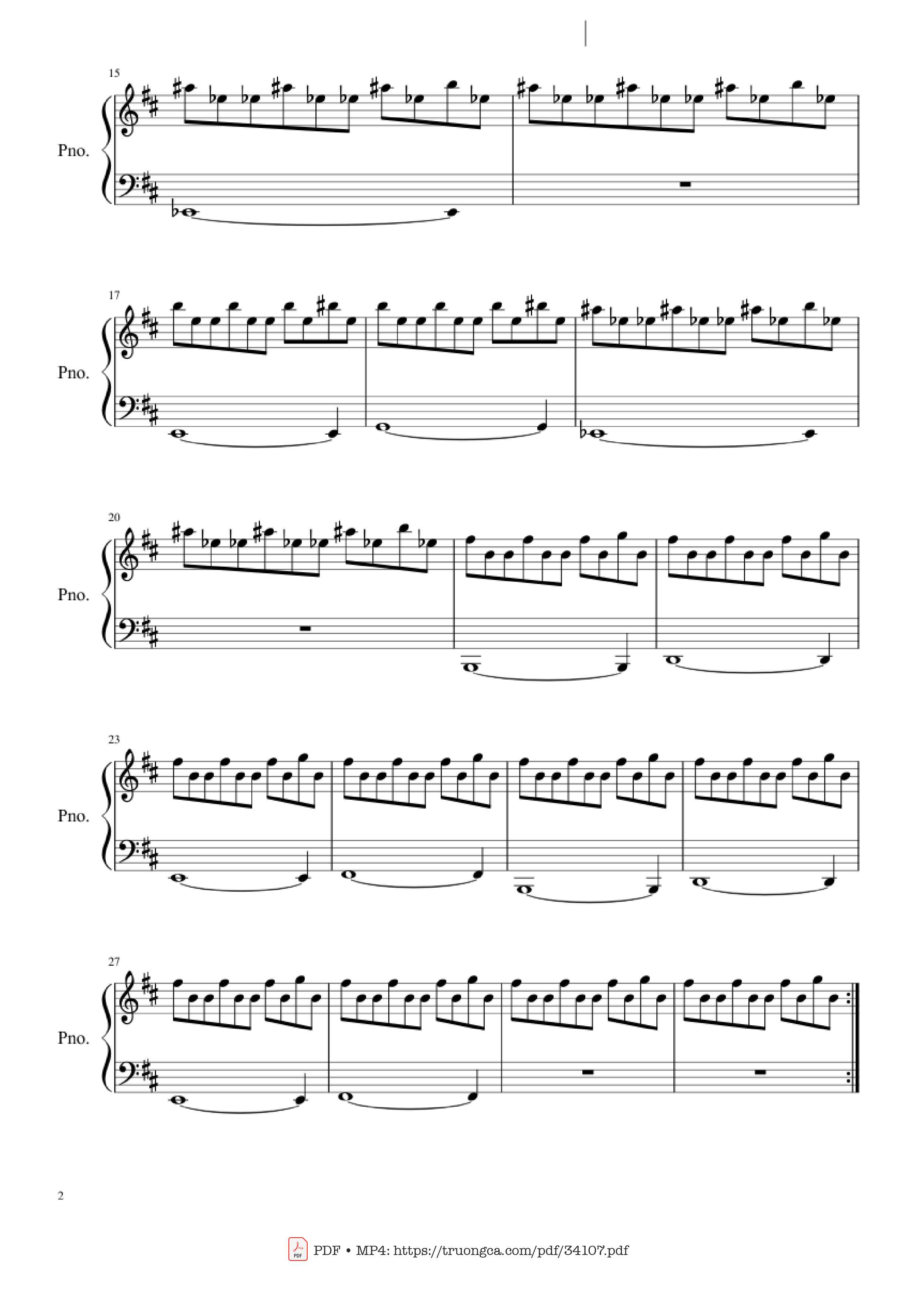 Trang 2 của Sheet nhạc PDF Piano bài hát Michael Myers Halloween Theme Song Piano - John Carpenter