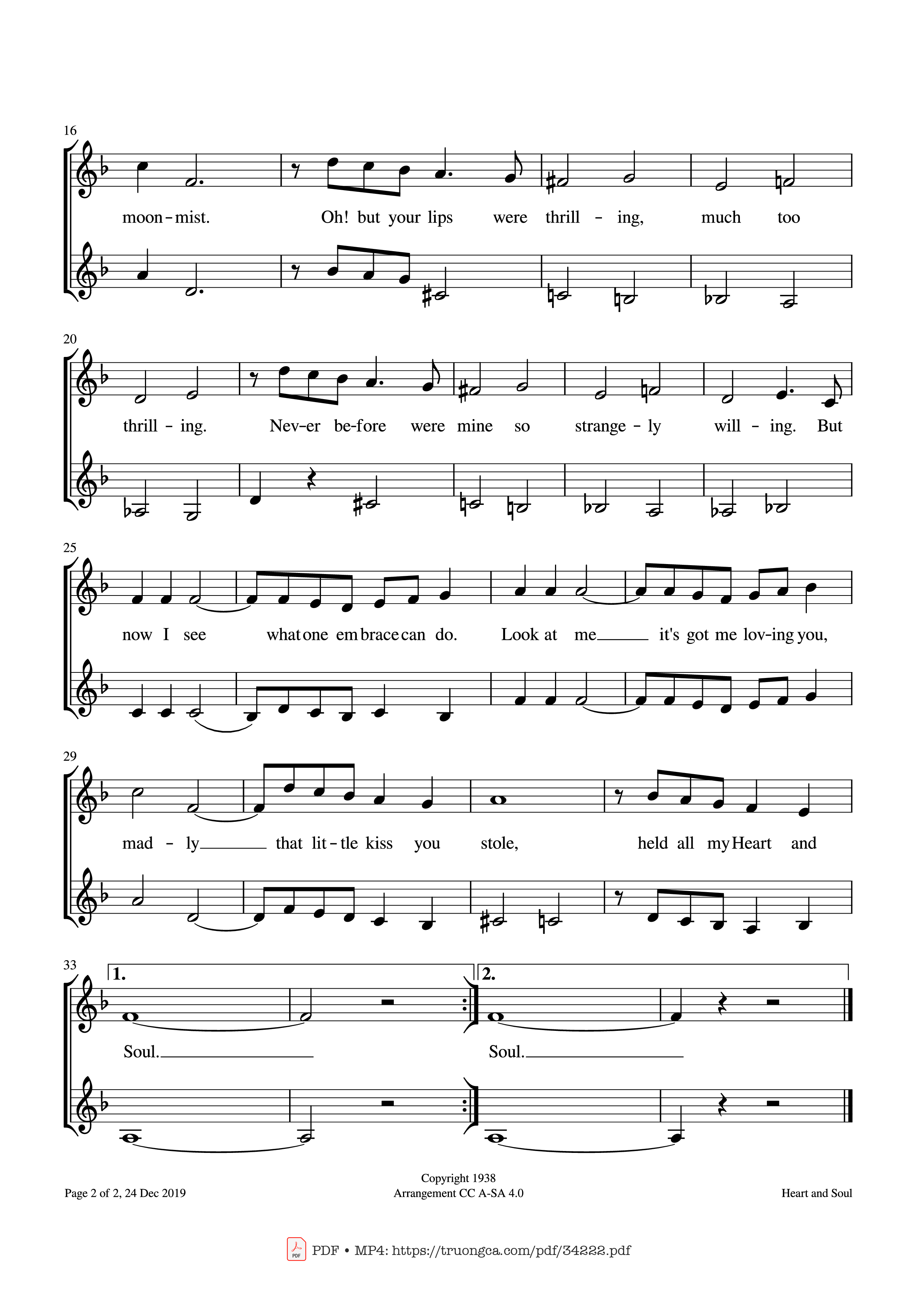 Trang 2 của Sheet nhạc PDF bài hát Heart and Soul Violin - Hoagy Carmichael