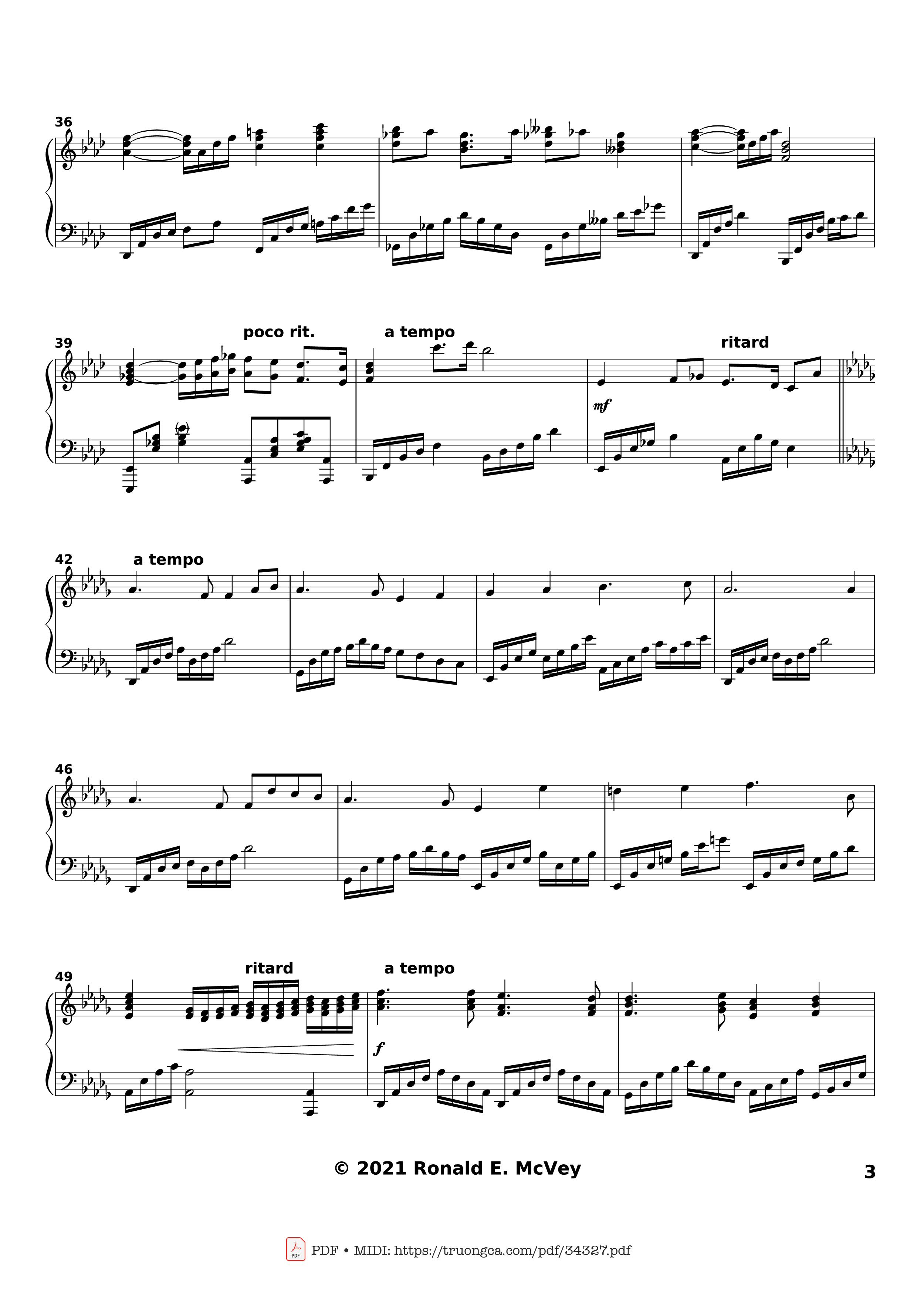 Trang 3 của Sheet nhạc PDF bài hát America the Beautiful Piano - Samuel Augustus Ward