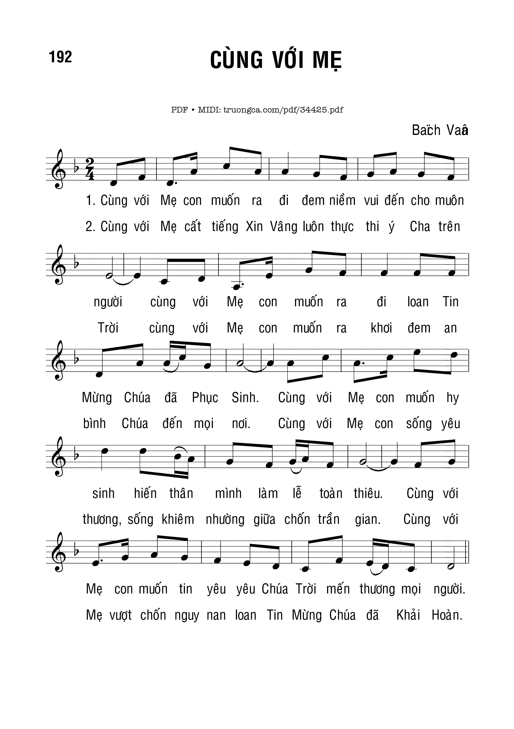 Cùng Với Mẹ - Bạch Vân