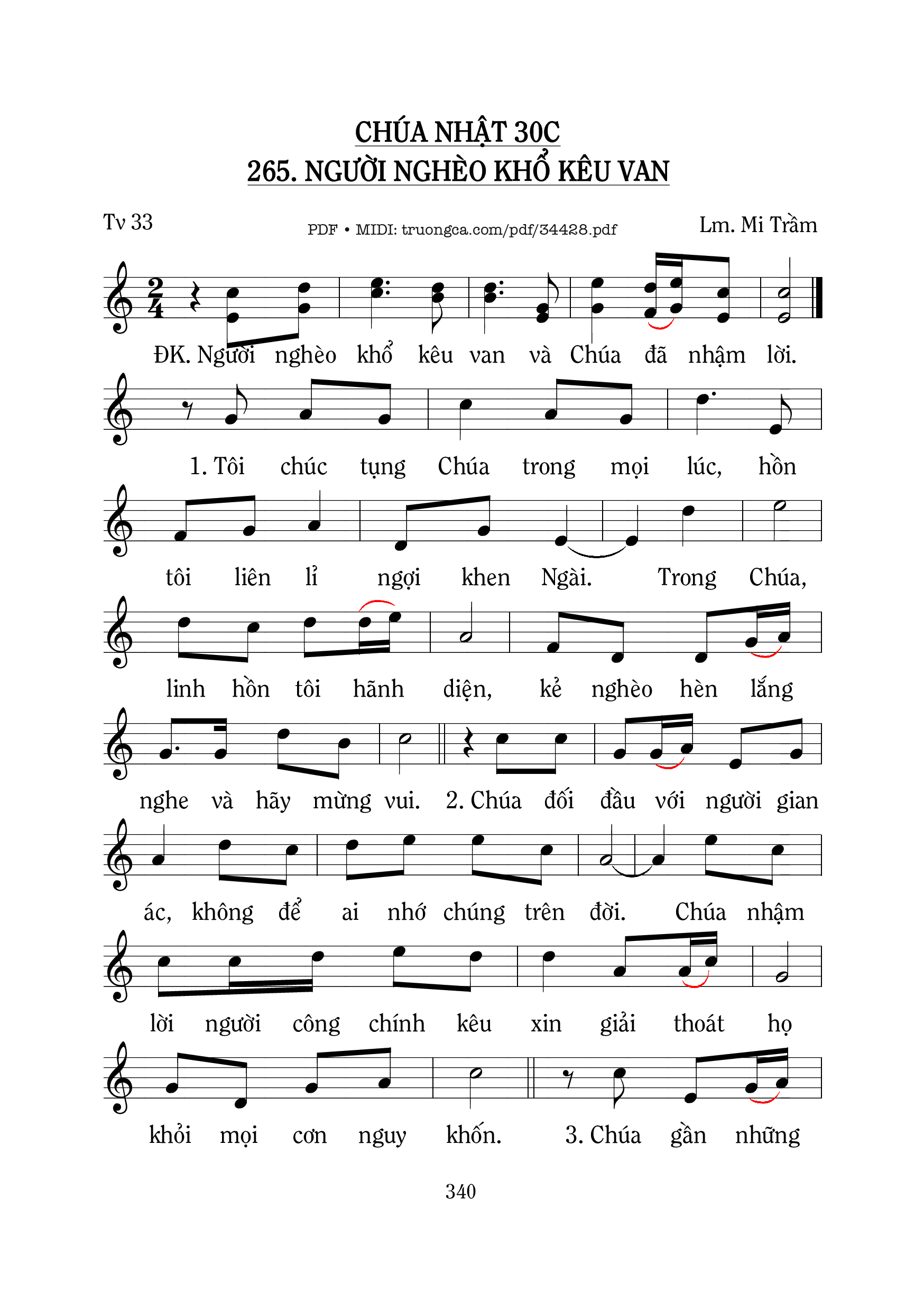 Thánh Vịnh 33, Người Nghèo Khổ Kêu Van