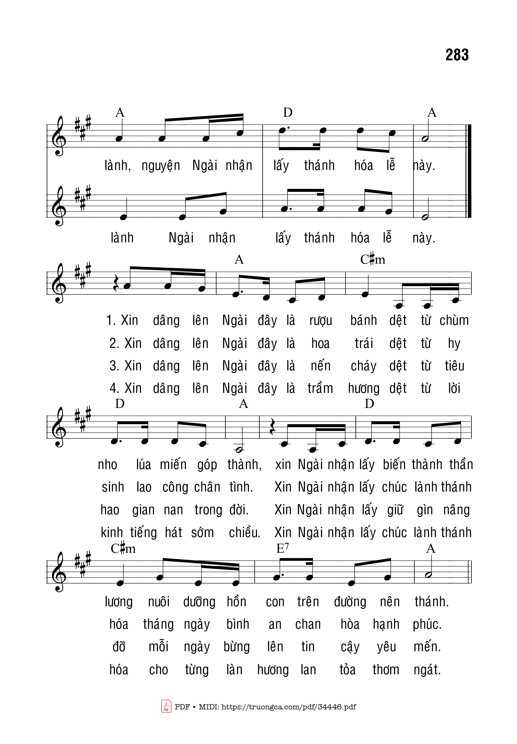 Trang 2 của Sheet nhạc PDF bài hát Lễ Dâng Đầu Xuân - Bạch Vân