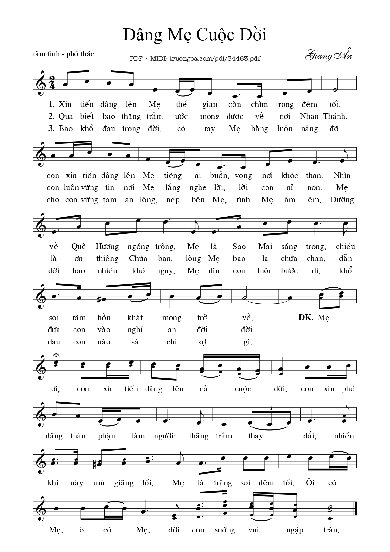 Dâng Mẹ cuộc đời