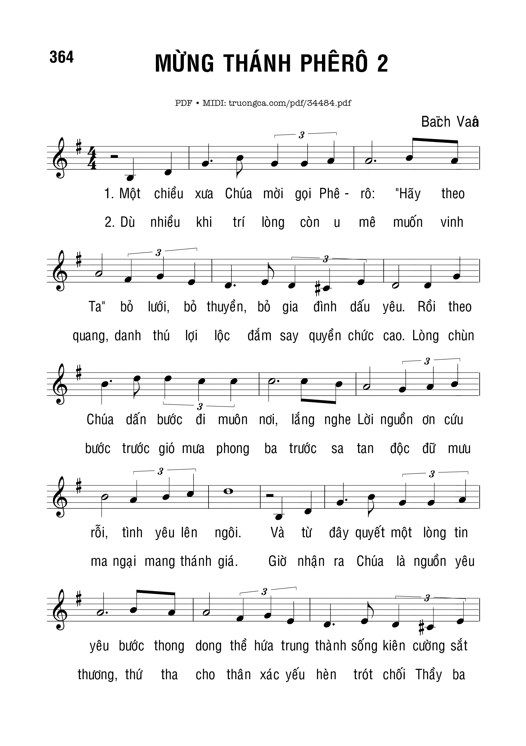 Sheet nhạc PDF bài Mừng Thánh Phêrô 2