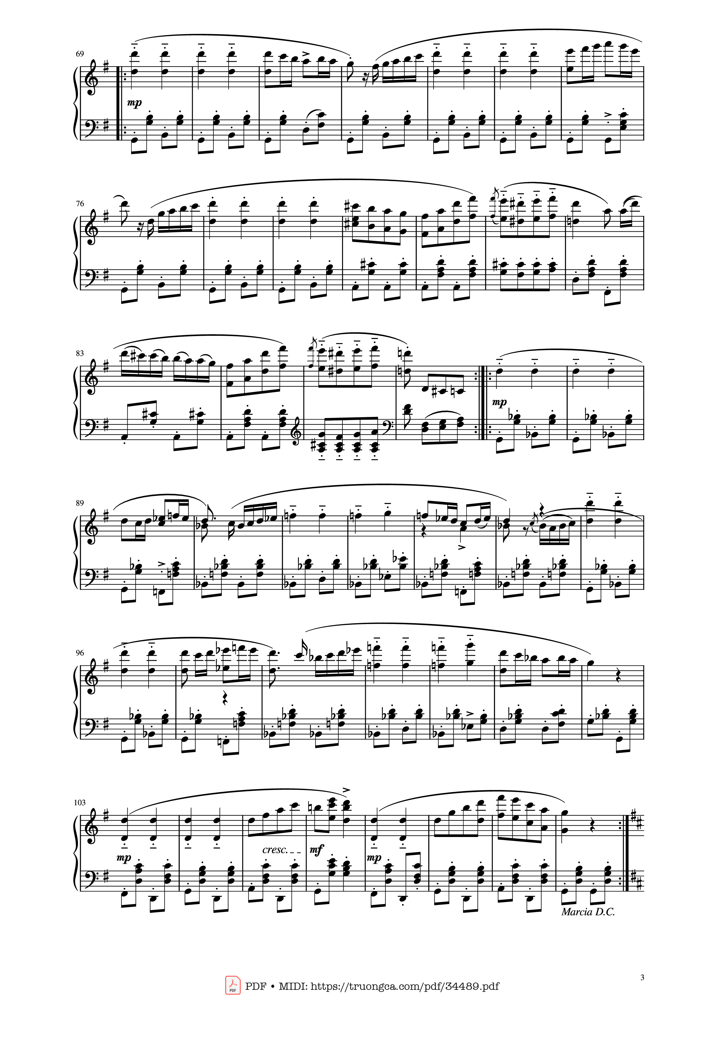 Trang 3 của Sheet nhạc PDF Piano bài hát March Militaire Piano - Franz Shubert