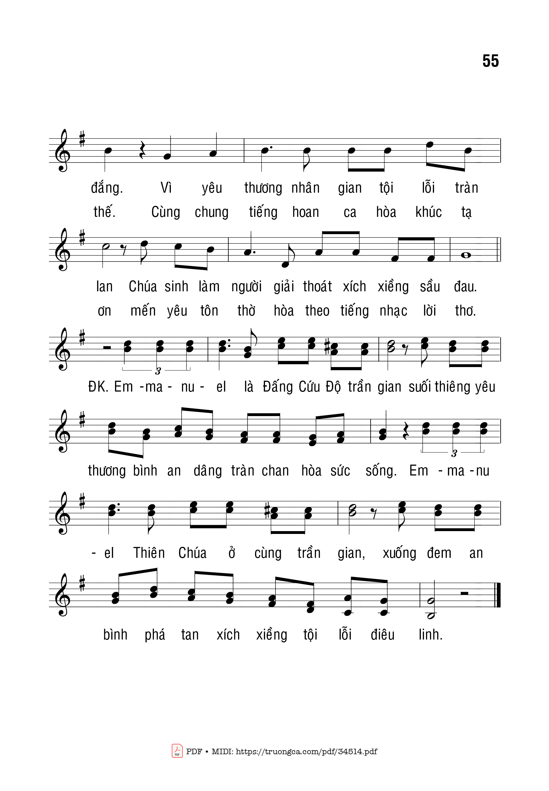 Trang 2 của Sheet nhạc PDF bài hát Emmanuel - Bạch Vân