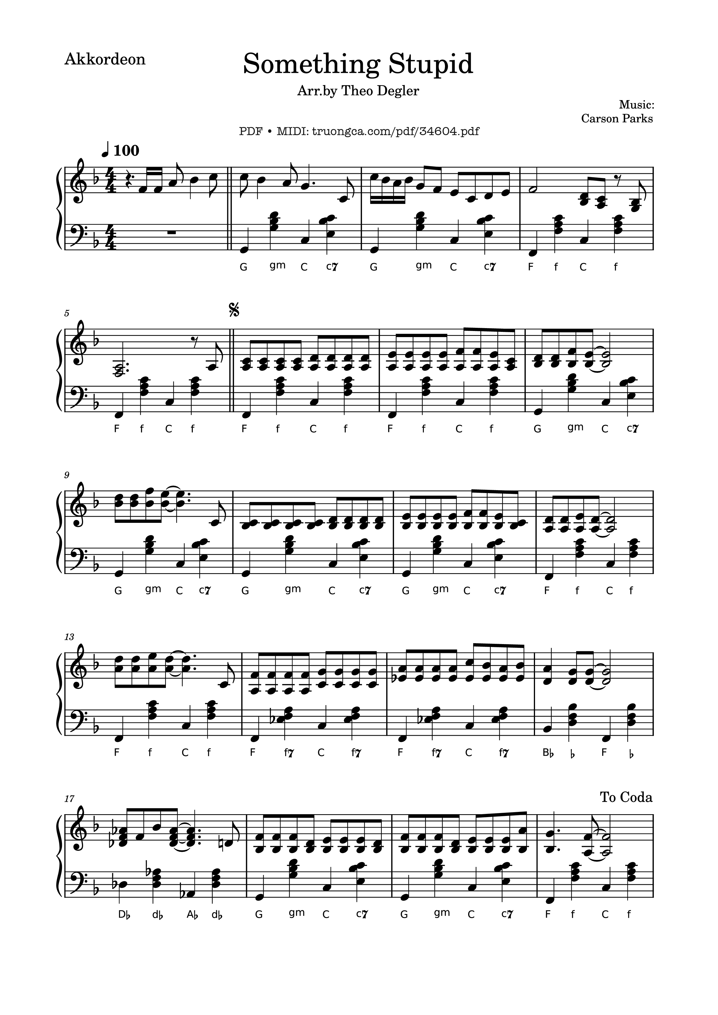 Sheet nhạc PDF bài Something Stupid Piano