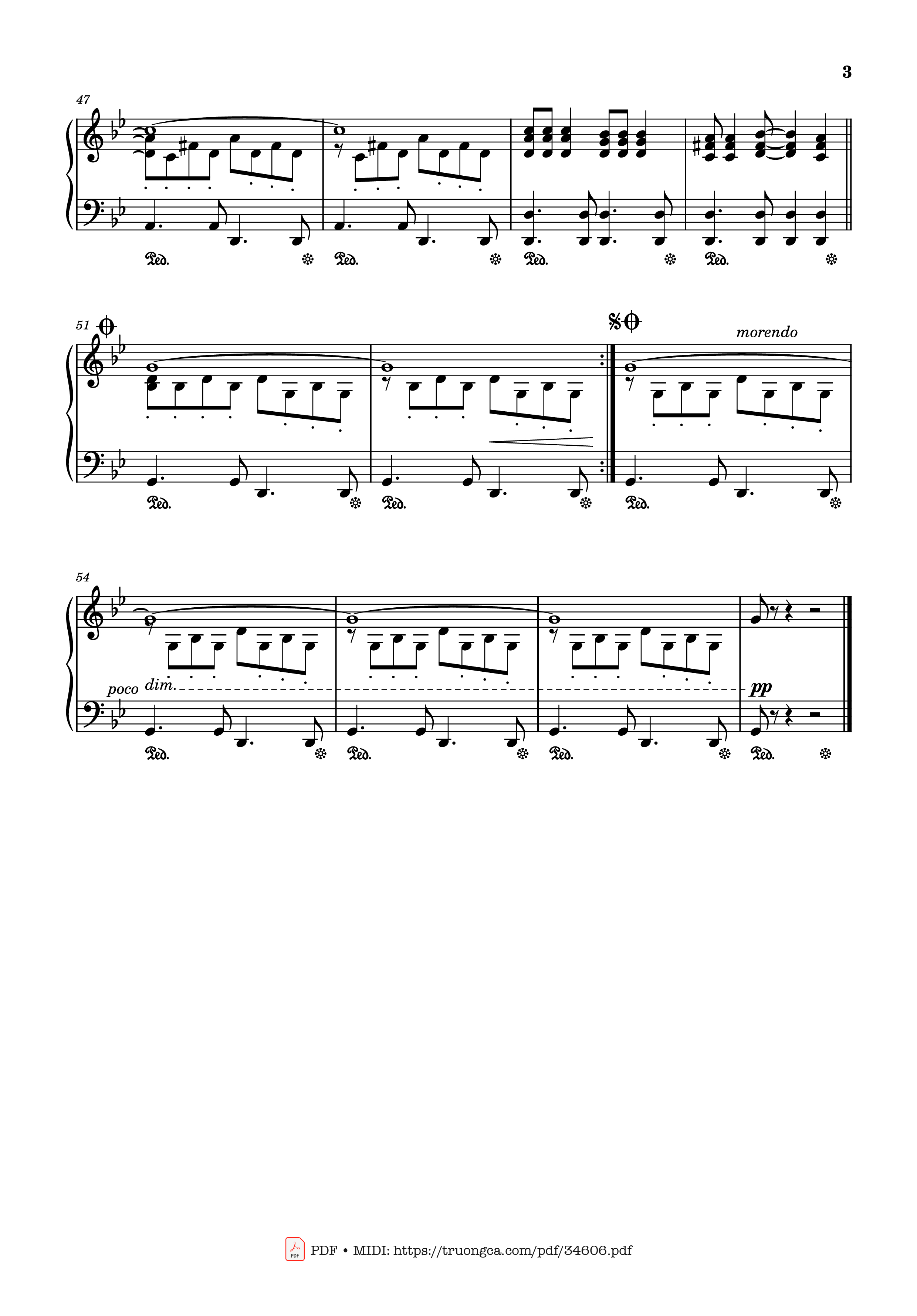 Trang 3 của Sheet nhạc PDF Piano bài hát Million Roses (Миллион алых роз) Piano - Raimonds Pauls