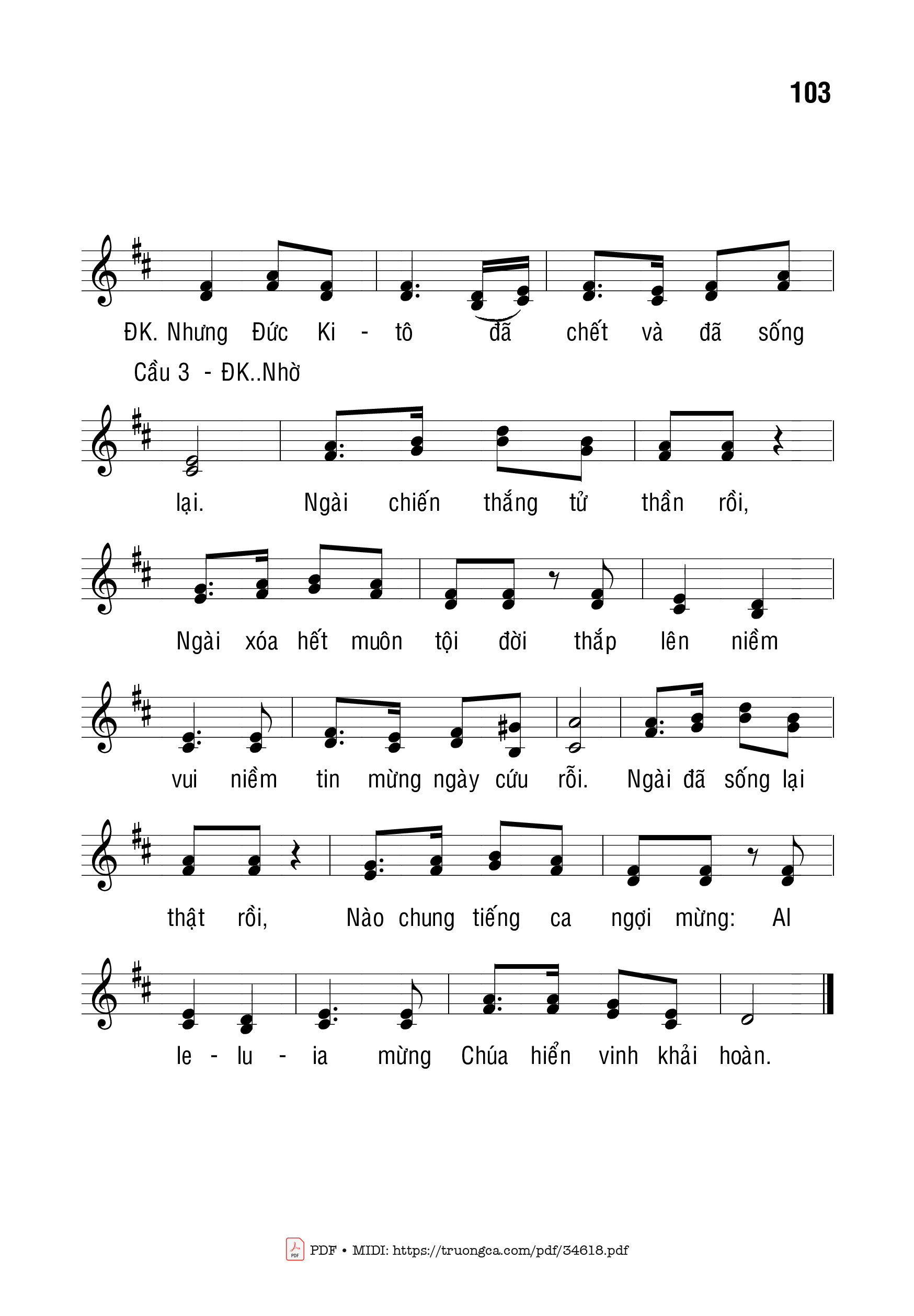 Trang 2 của Sheet nhạc PDF bài hát Niềm Tin Phục Sinh - Bạch Vân