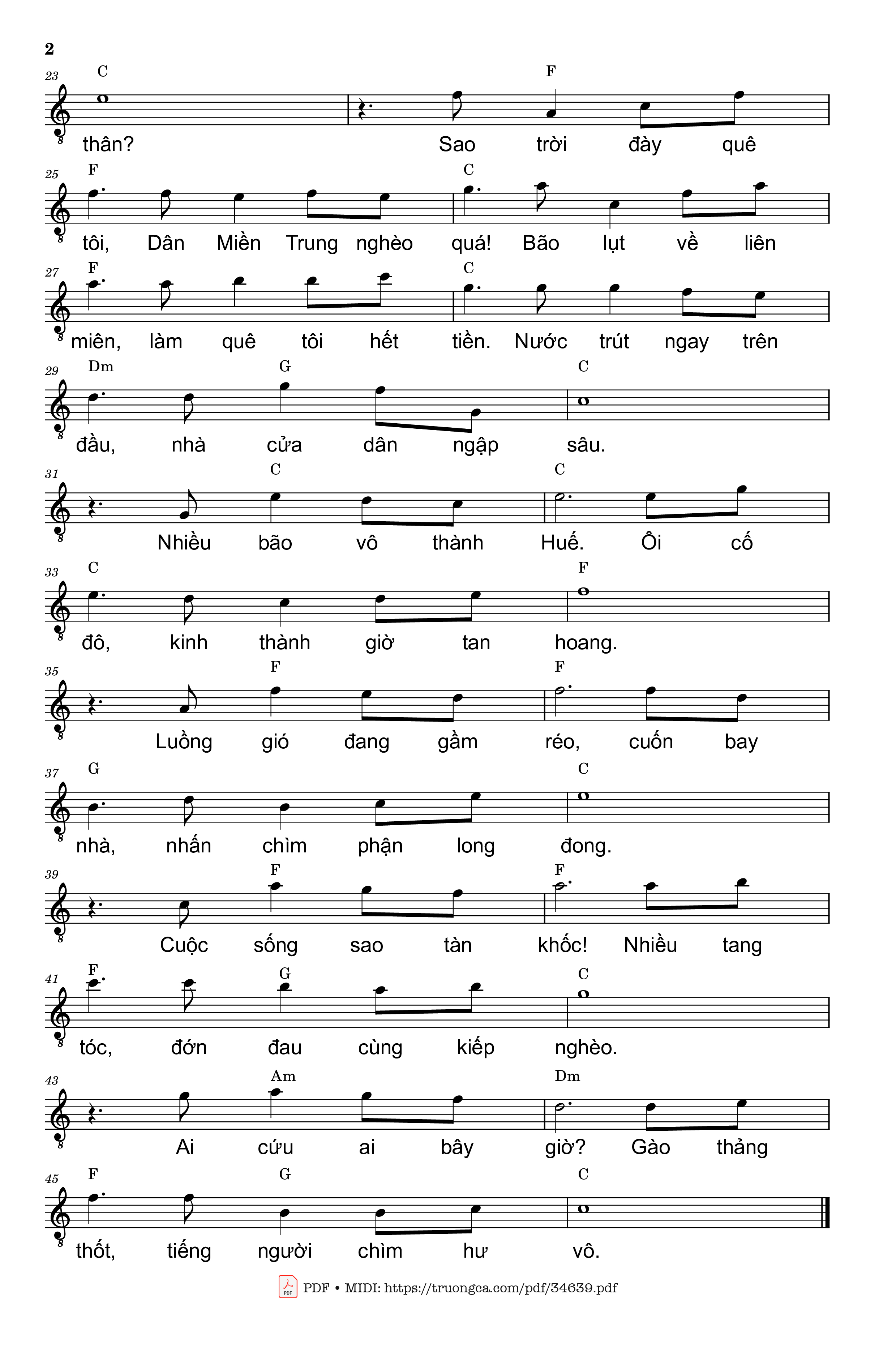 Trang 2 của Sheet nhạc PDF bài hát Huế, mùa bão lụt - Trần Liêu