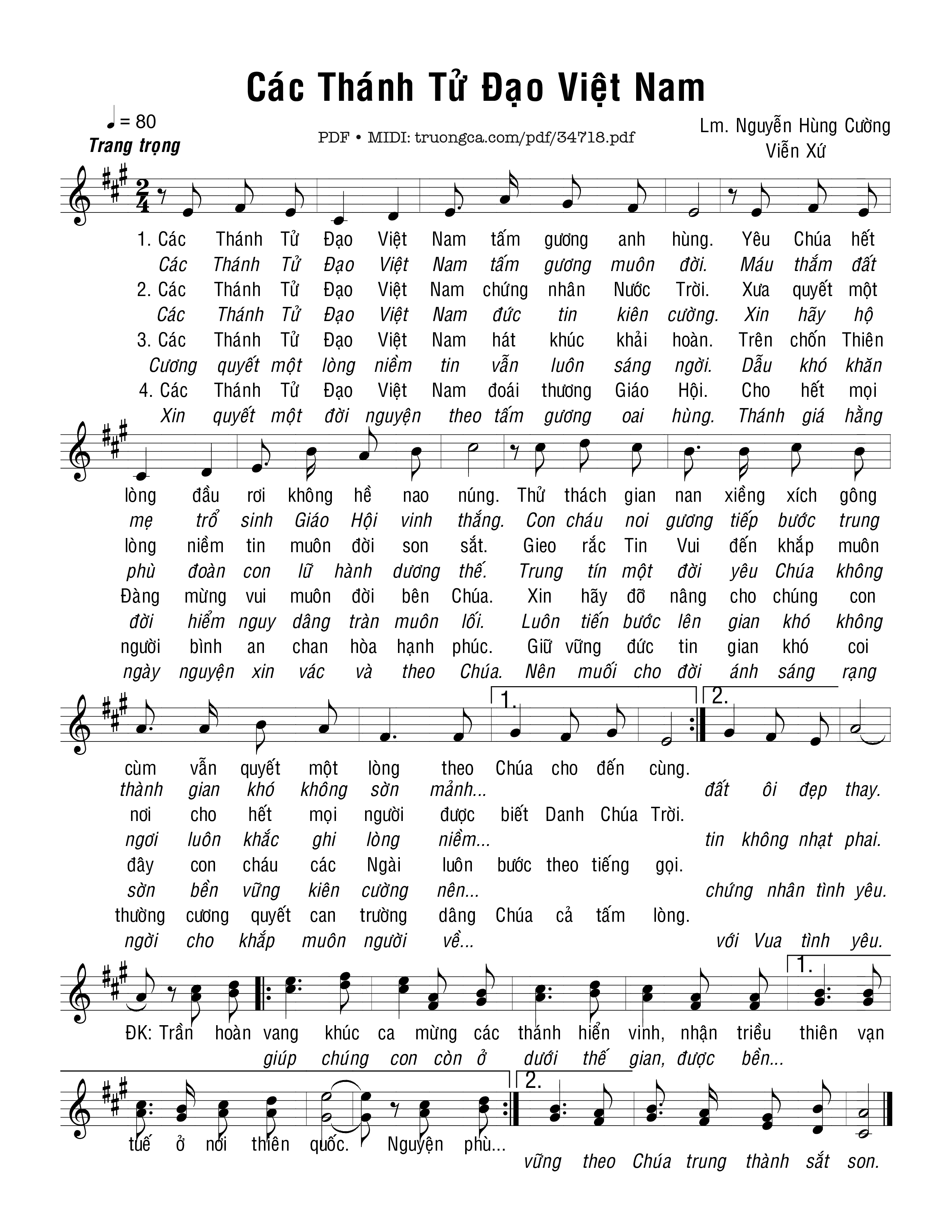 Các Thánh Tử Đạo Việt Nam