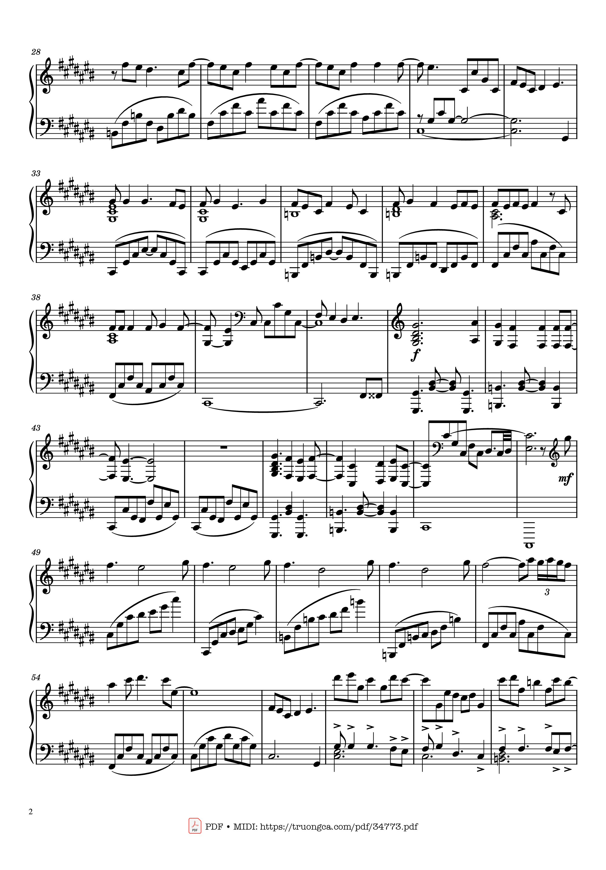 Trang 2 của Sheet nhạc PDF Piano bài hát Sweet Child o