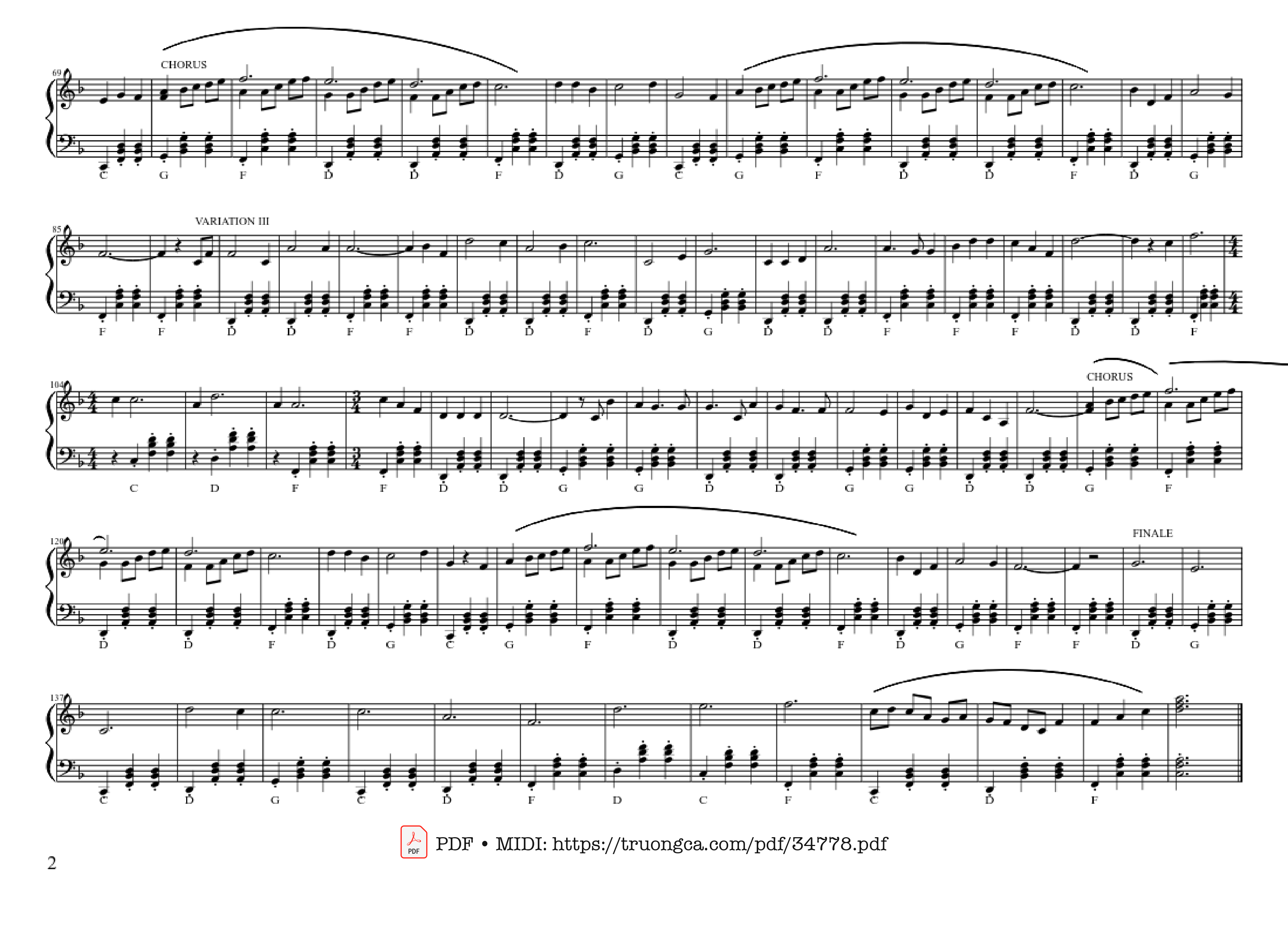 Trang 2 của Sheet nhạc PDF Piano bài hát Ly Rượu Mừng Piano - Phạm Đình Chương