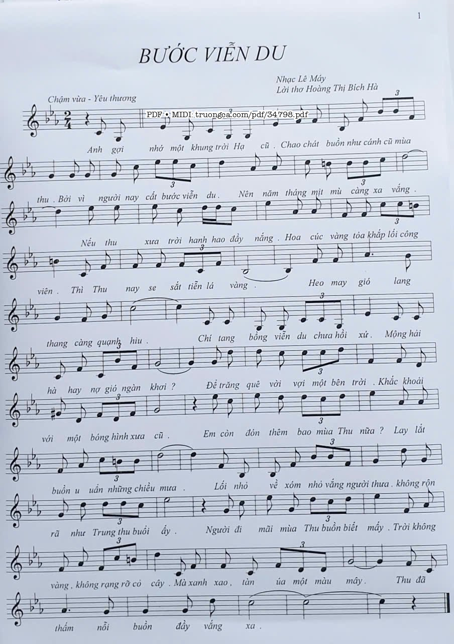 Sheet nhạc PDF bài Bước viễn du