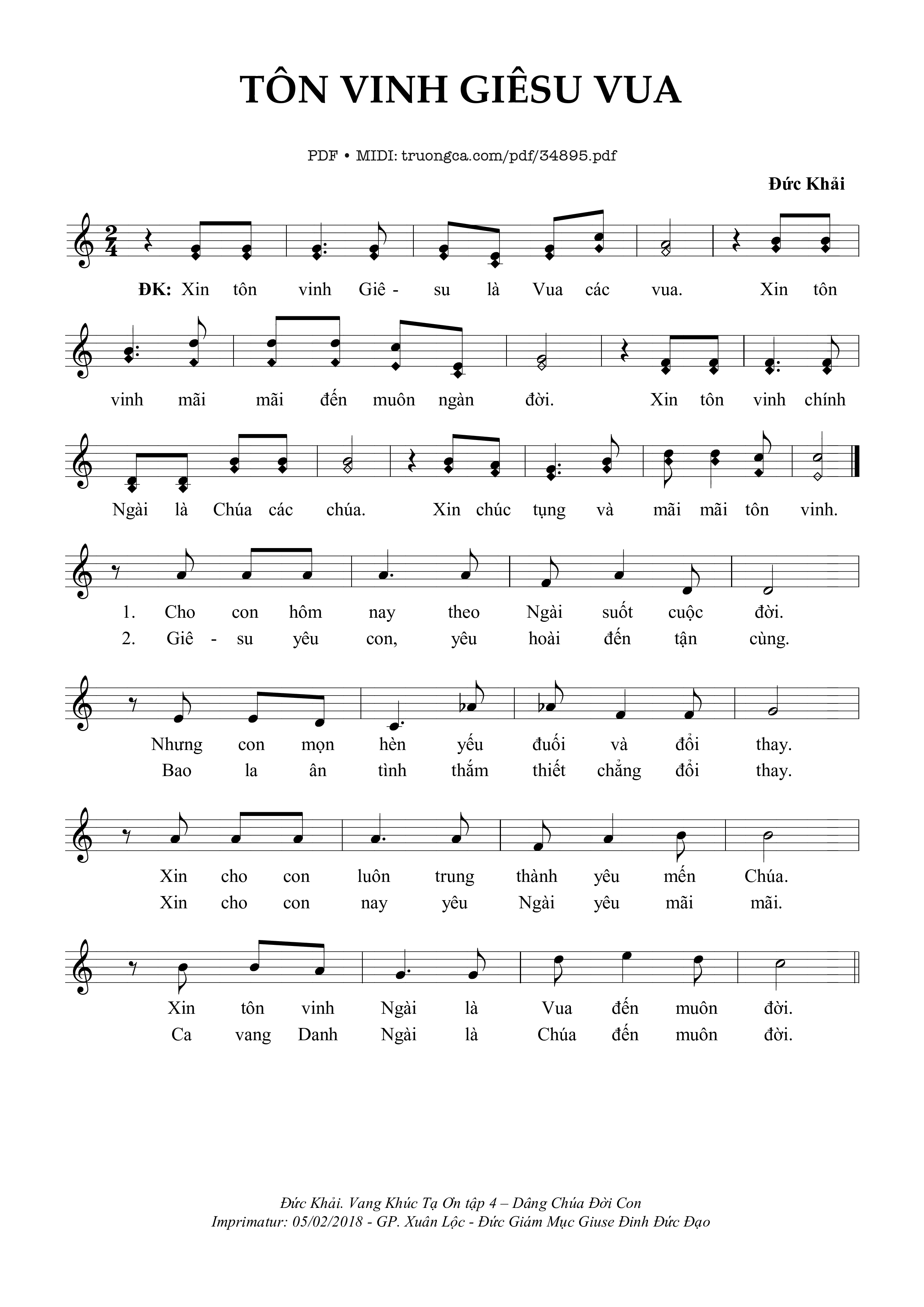 Tôn Vinh Giêsu Vua