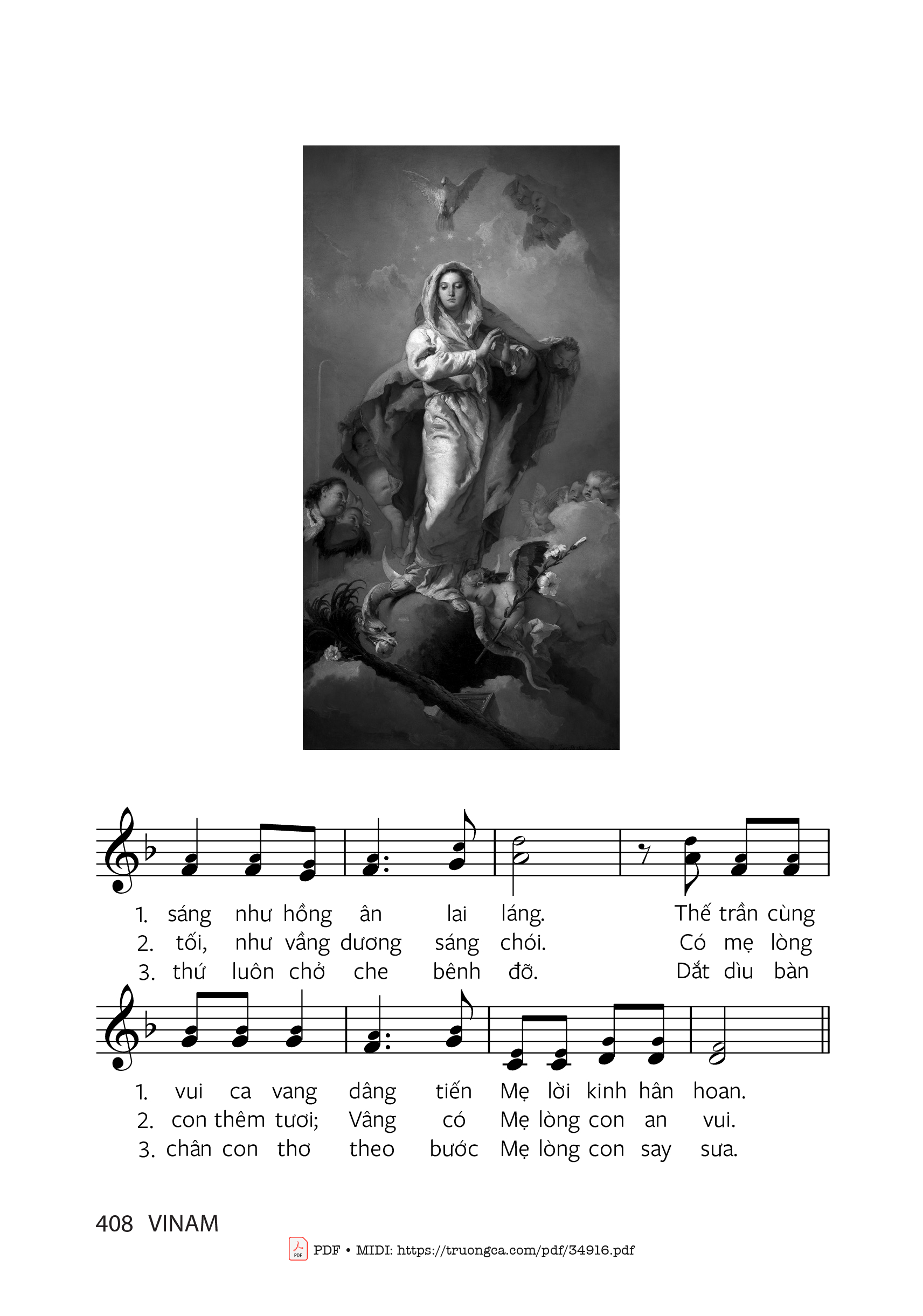 Trang 3 của Sheet nhạc PDF bài hát Chúc Tụng Mẹ Vô Nhiễm - Vinam