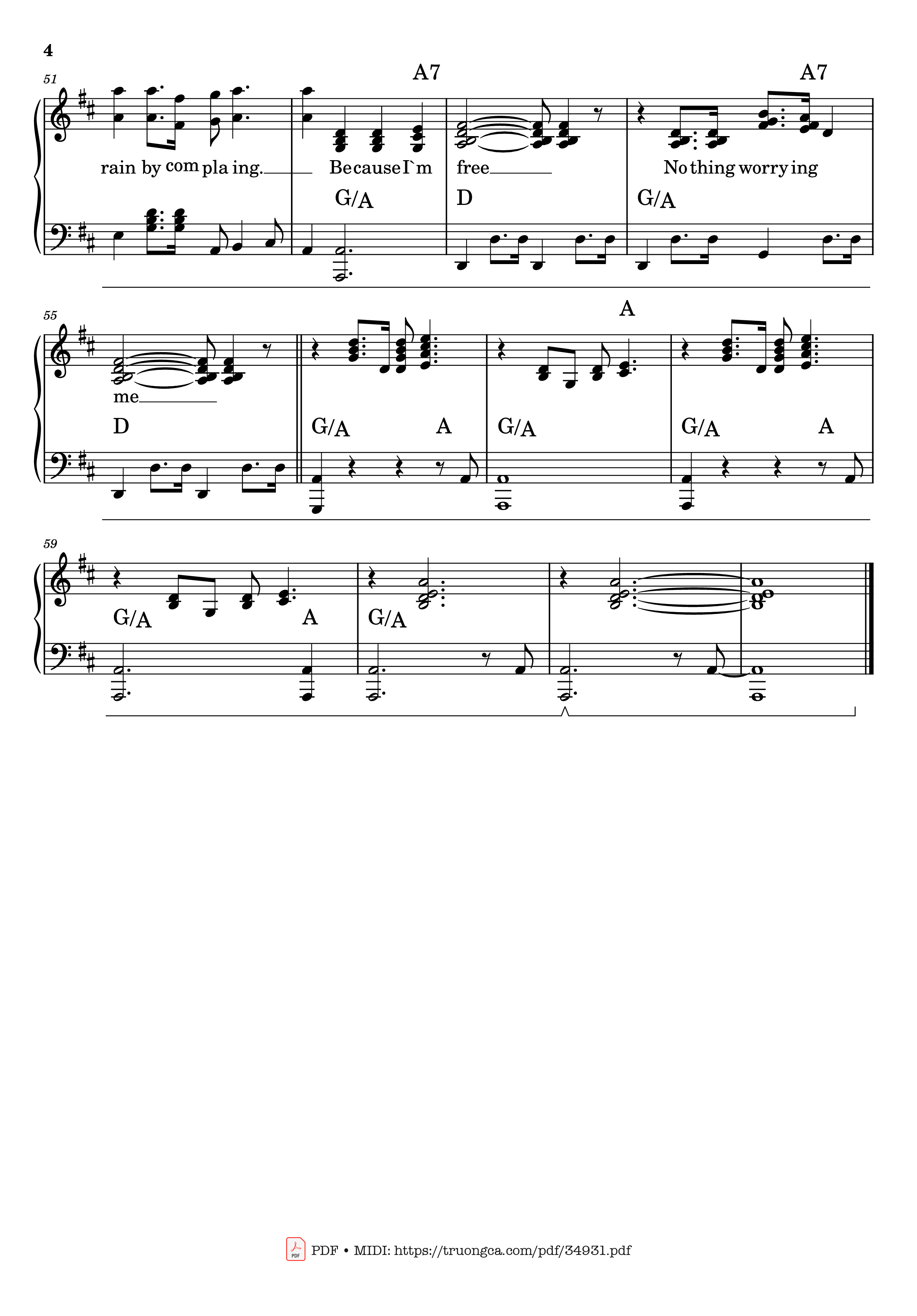 Trang 4 của Sheet nhạc PDF bài hát Raindrops keep falling on my head Piano - Burt Bacharach